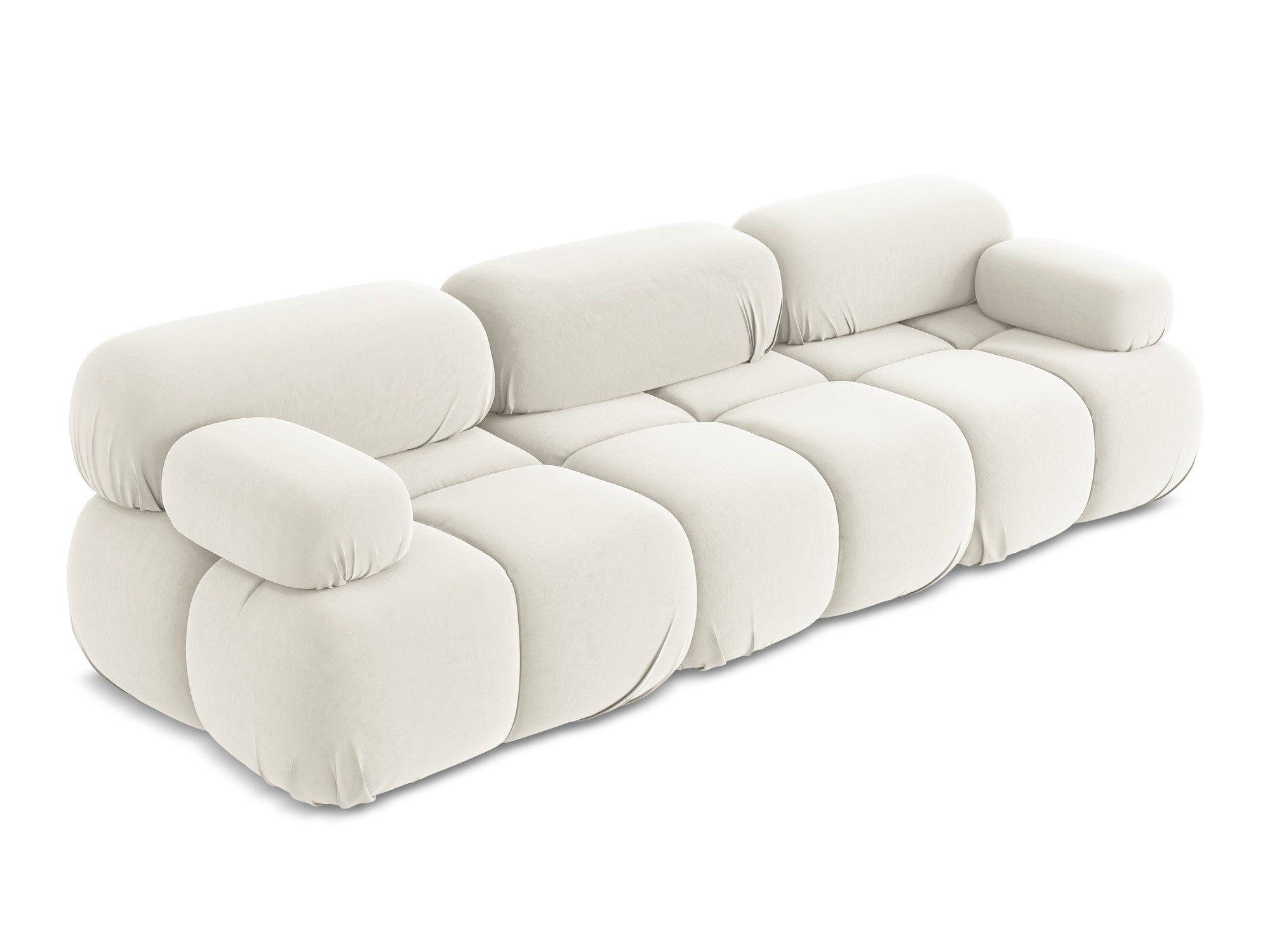 Velvet modular sofa for 3 people LOKUA light beige