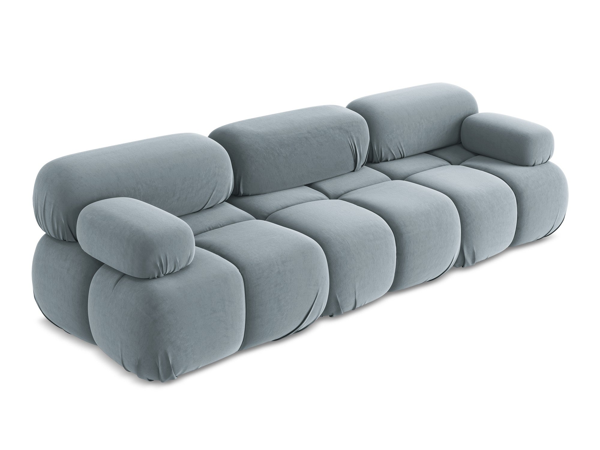 Modulares Samtsofa für 3 Personen LOKUA hellblau