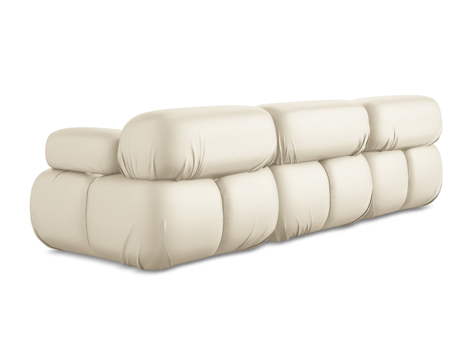 Modulaire 3-zitsbank LOKUA lichtbeige ecologische leer