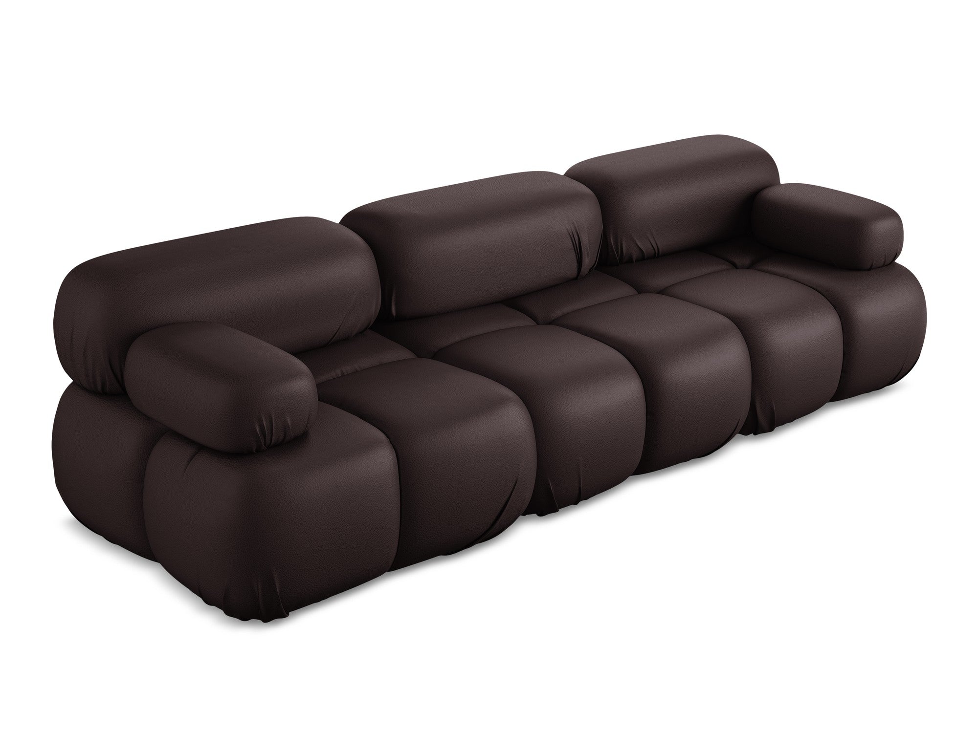 Modulares 3-Sitzer-Sofa LOKUA in pflaumenfarbener Kunstleder