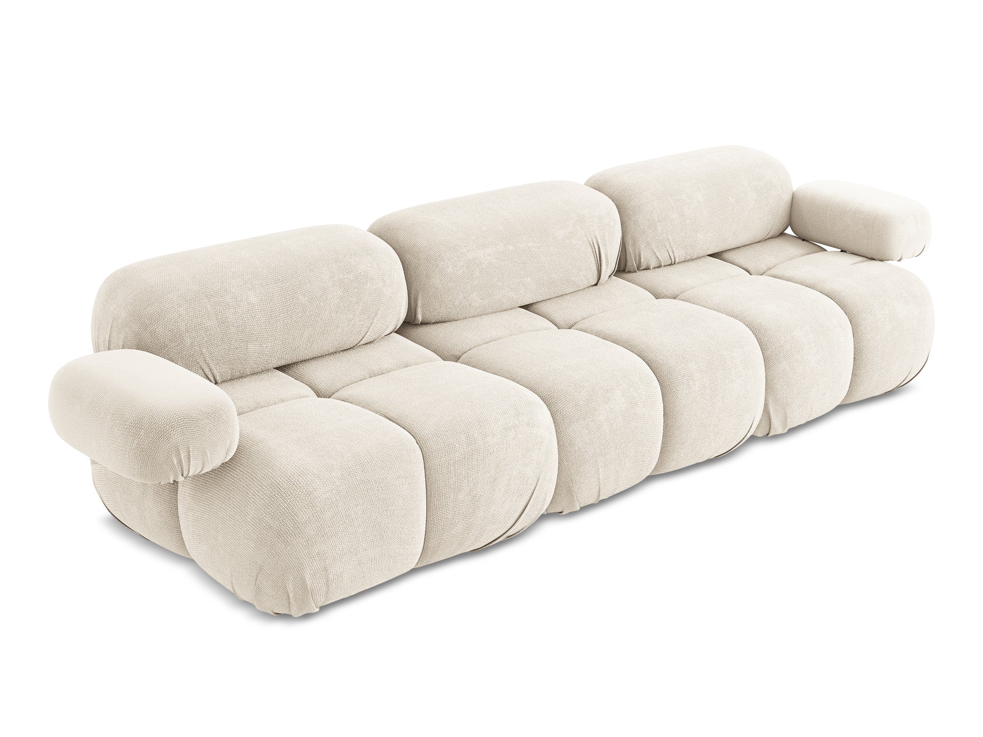 Light Beige Chenille 3-Seater Modular Sofa LOKUA