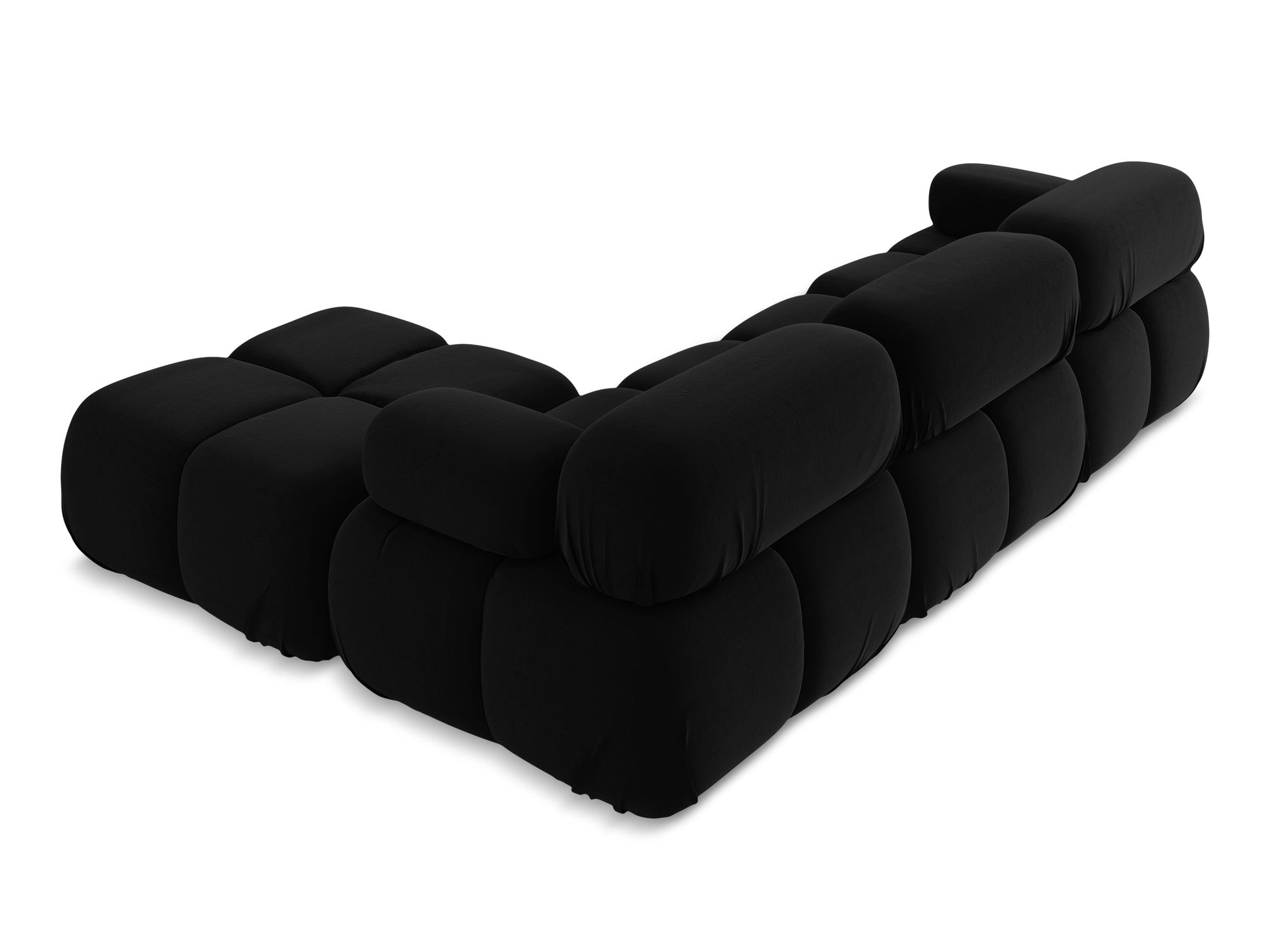 Modularer Samt-Ecksofa LOKUA schwarz