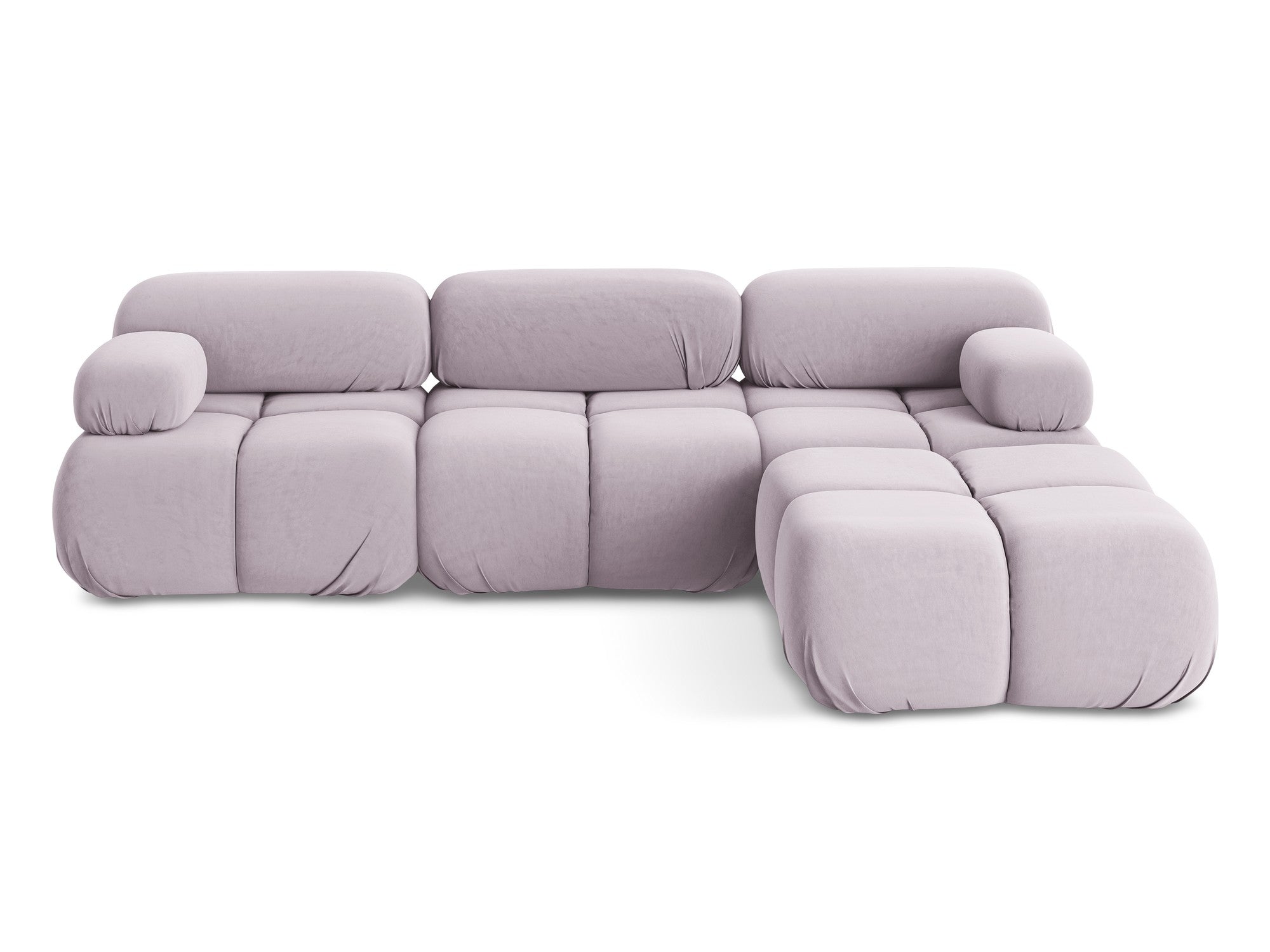 Universal velvet modular corner sofa LOKUA in lavender