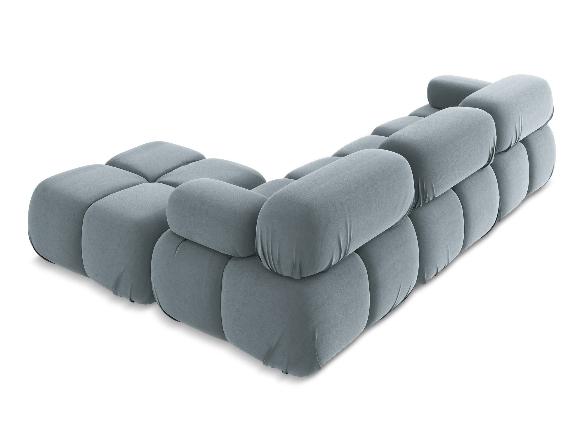 Modularer Samt-Ecksofa LOKUA in Hellblau
