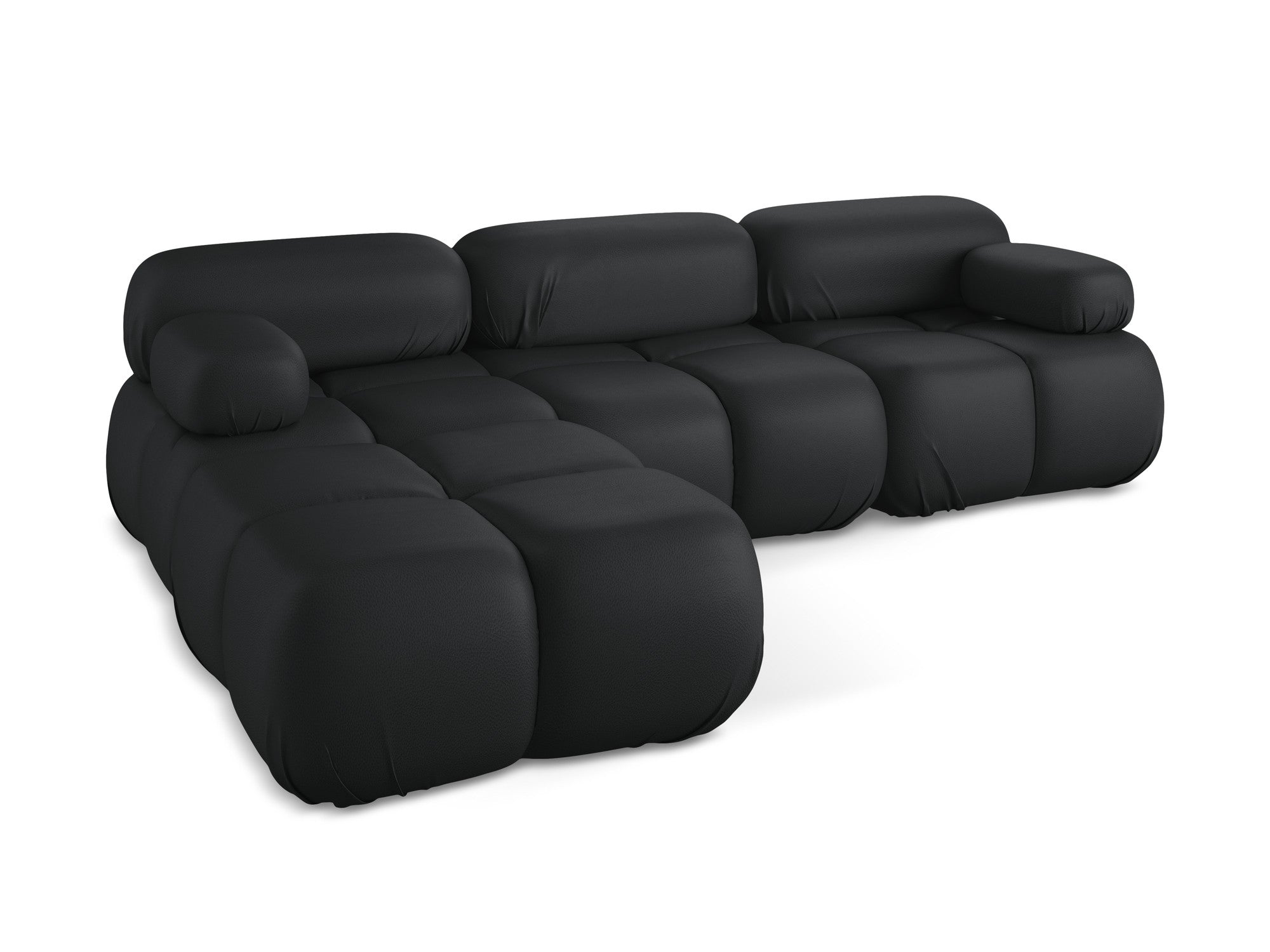 Universal modular corner sofa LOKUA black faux leather