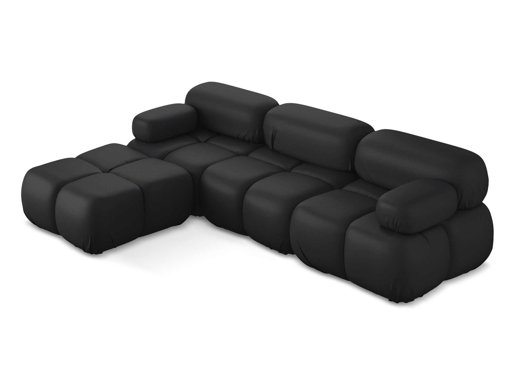 Universal modular corner sofa LOKUA black faux leather