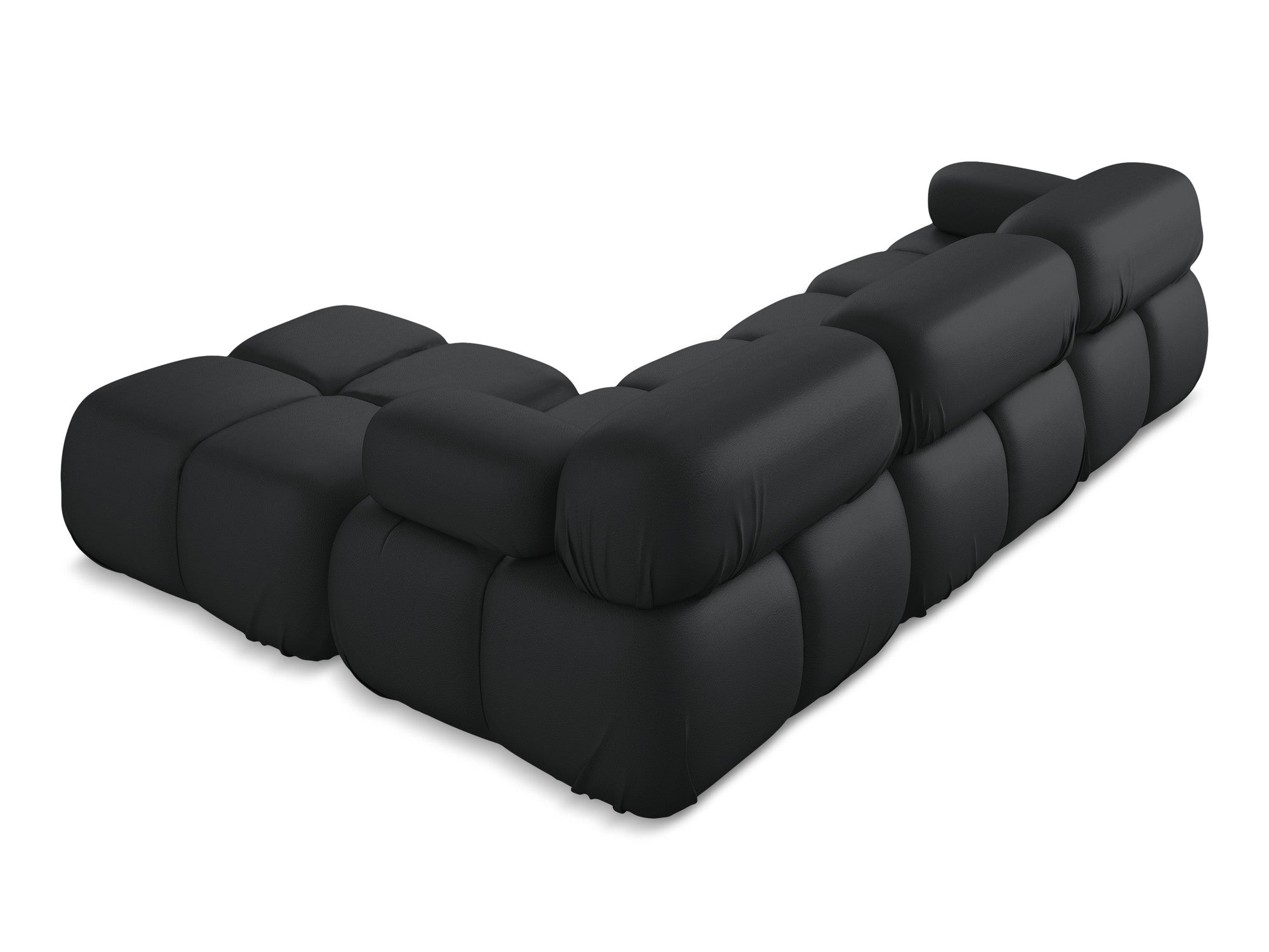 Universal modular corner sofa LOKUA black faux leather