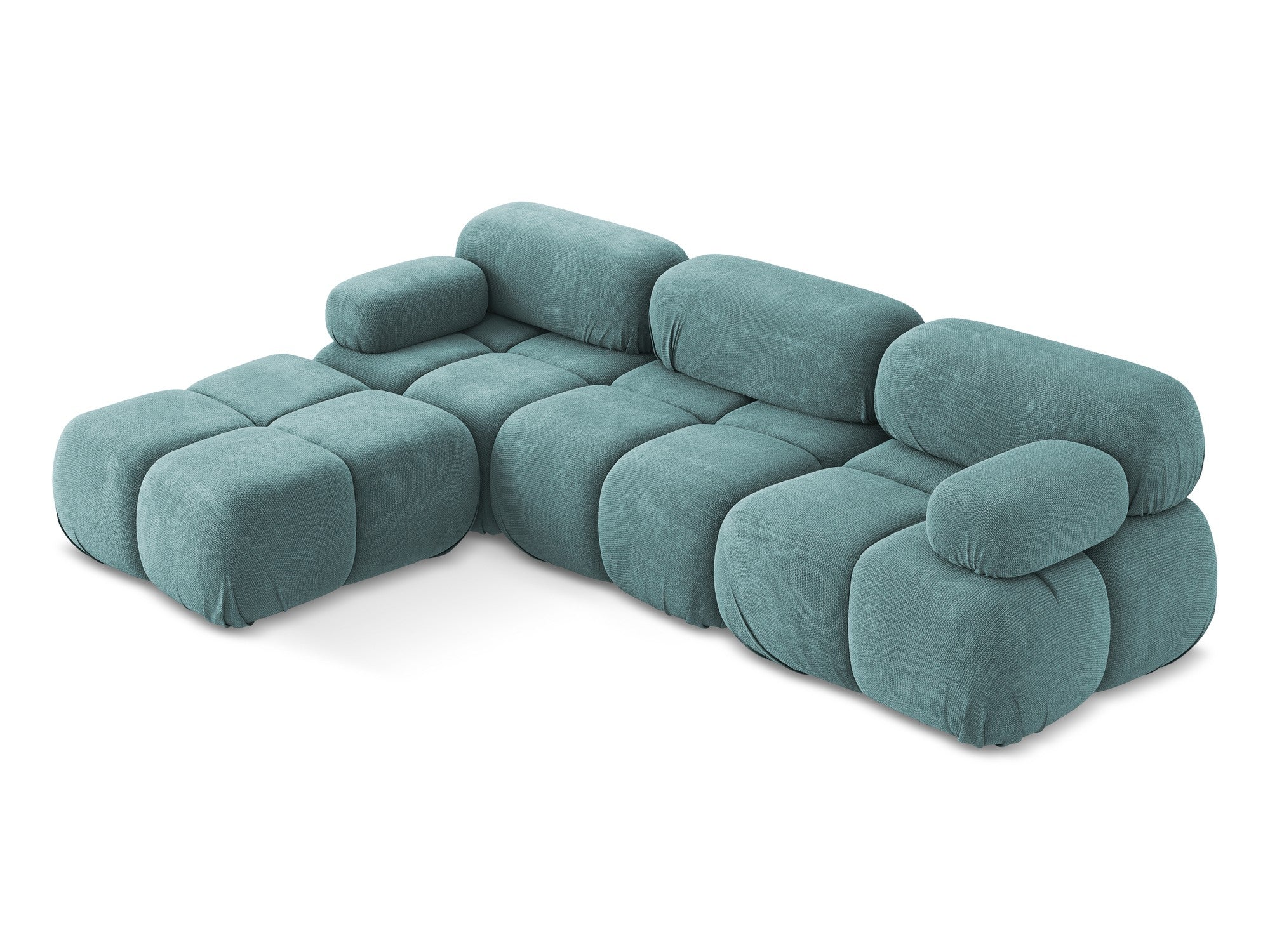 Modularer Ecksofa LOKUA in jeansblauem Chenille