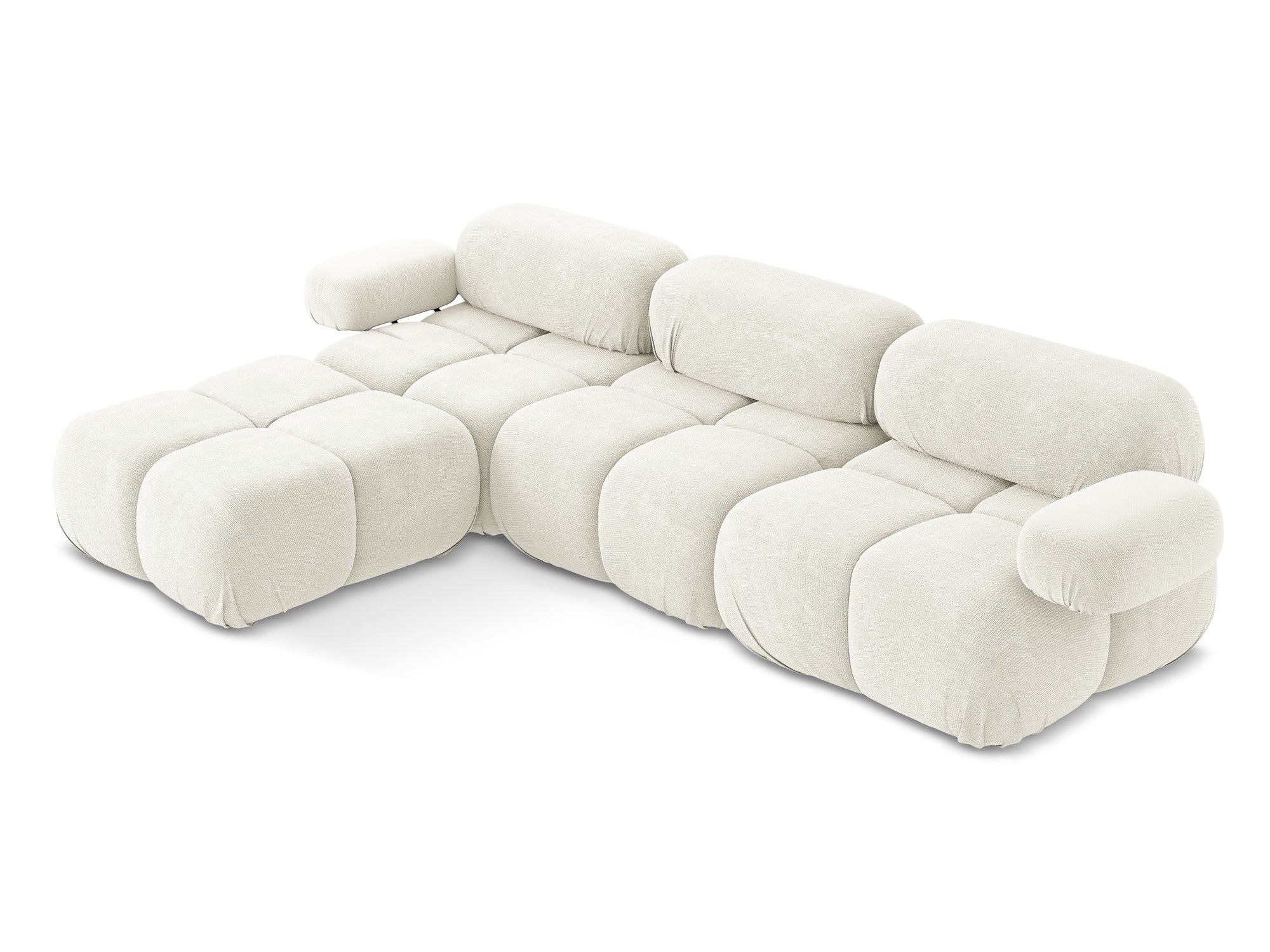 Modularer Universalecksofa LOKUA in weißem Chenille