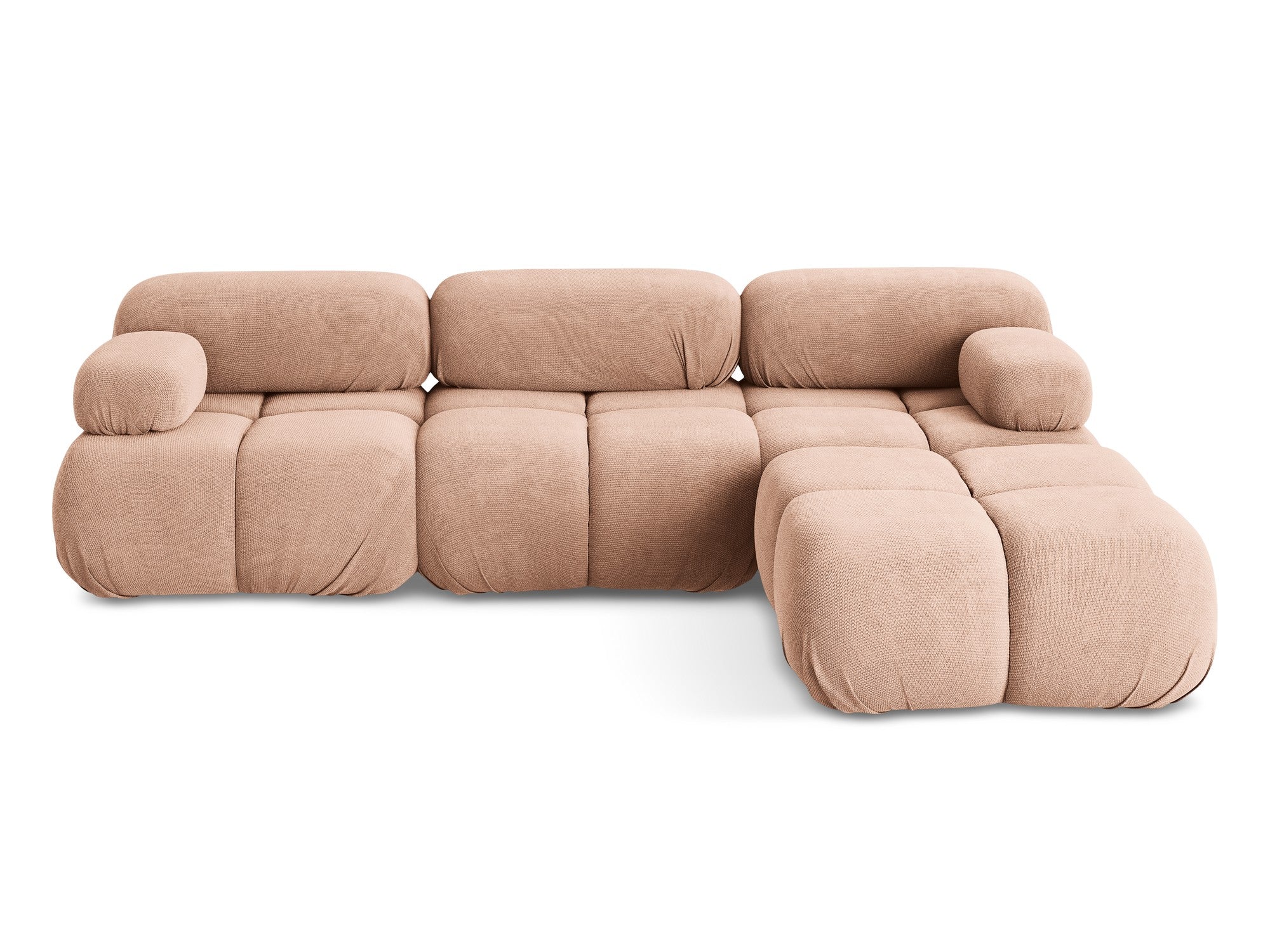 Modularer Ecksofa LOKUA in pfirsichfarbenem Chenille