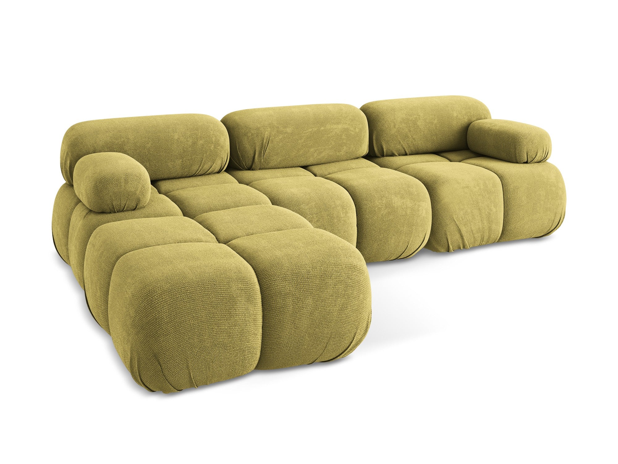 Modularer Ecksofa LOKUA in limonengrünem Chenille