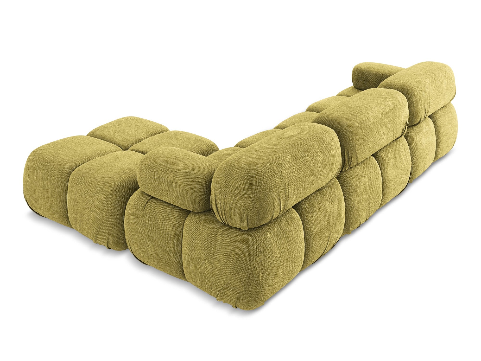 Modularer Ecksofa LOKUA in limonengrünem Chenille