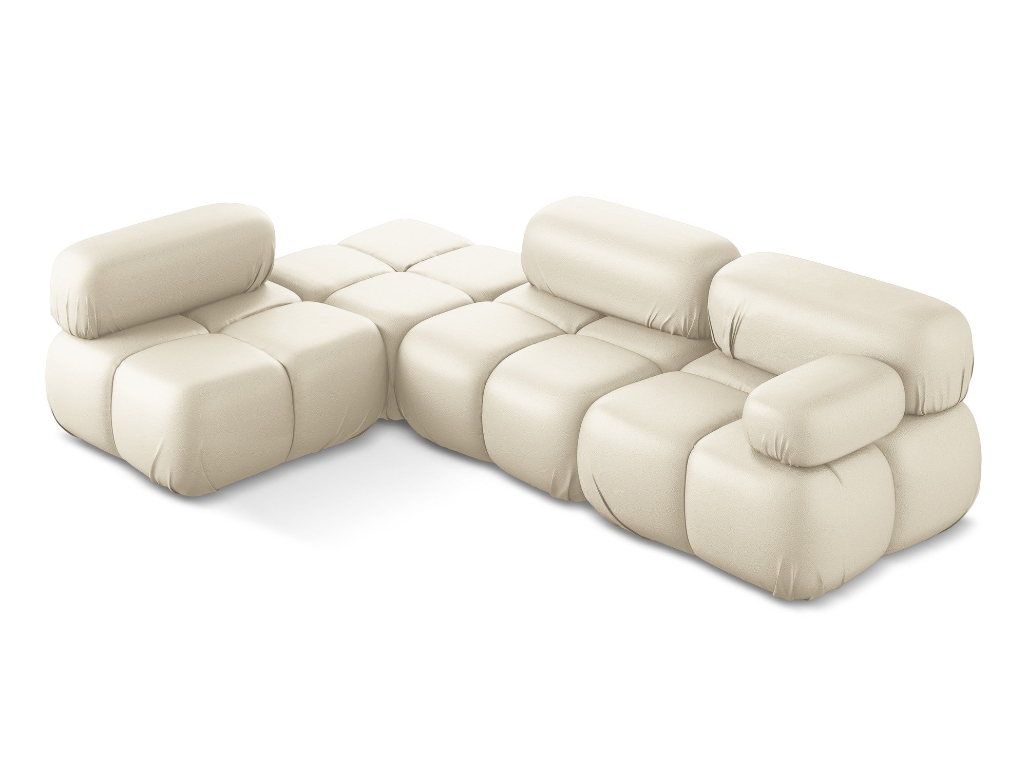 Modulaire linker hoekbank LOKUA lichtbeige ecologisch leer