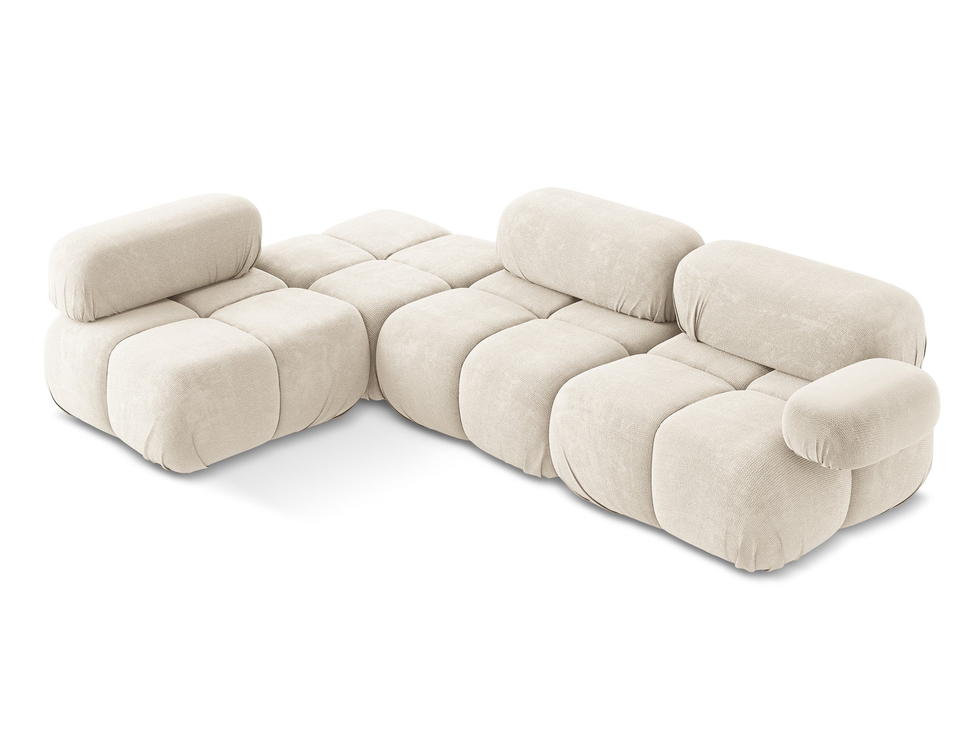 Modularer linksseitiger Ecksofa LOKUA hellbeige Chenille