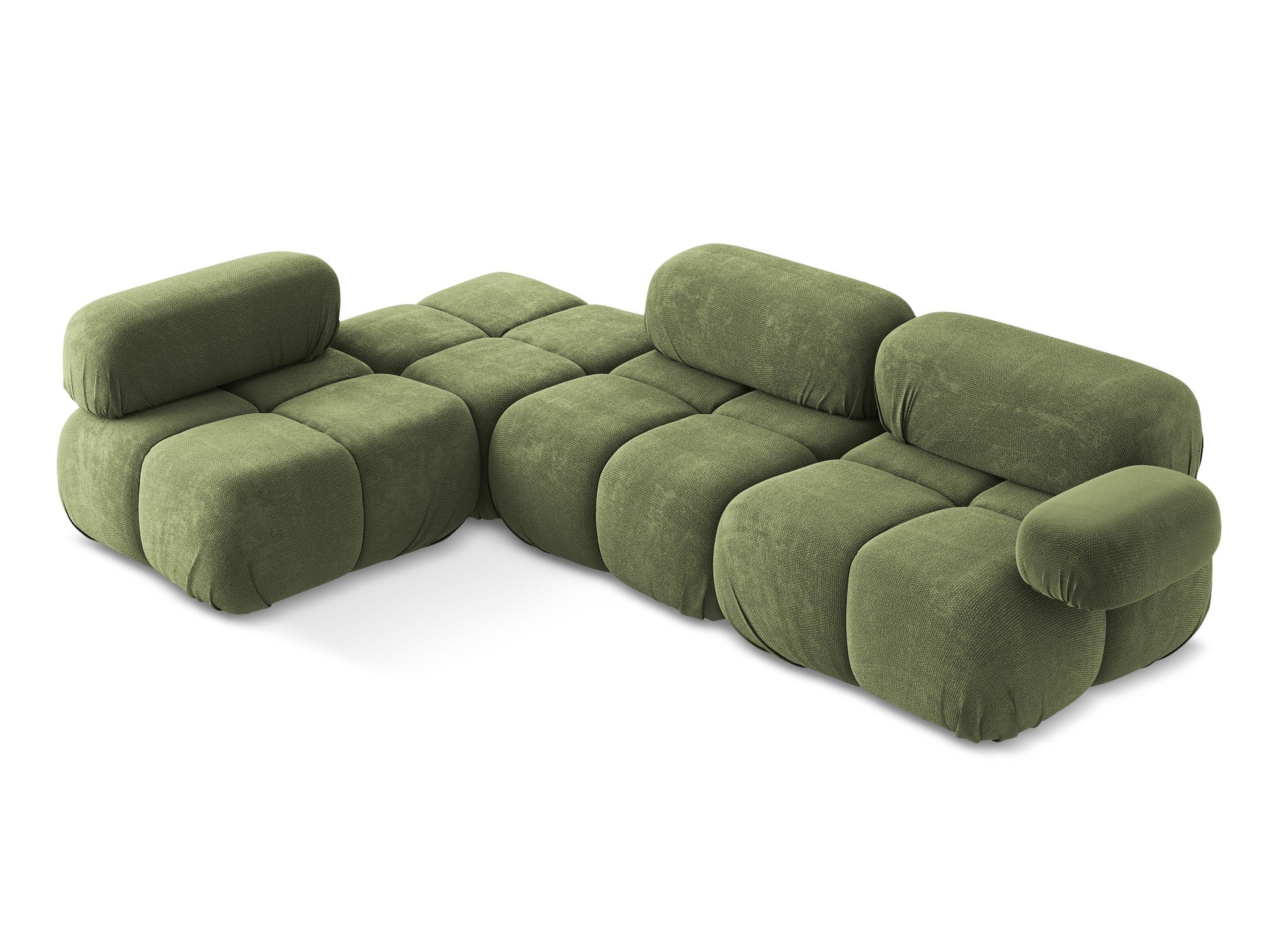 Modulaire linkerhoekbank LOKUA groene chenille