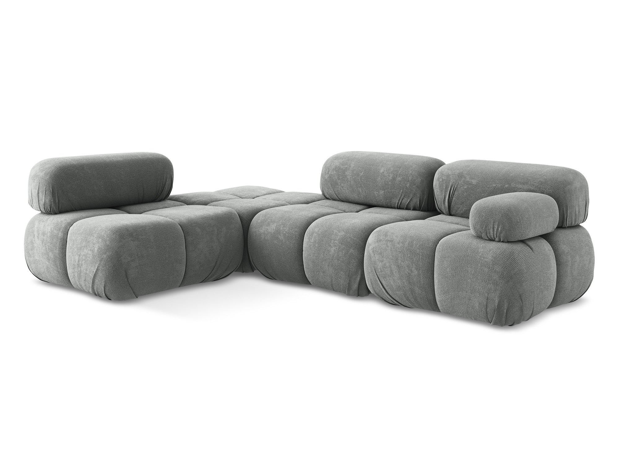 Modularer linksseitiger Ecksofa LOKUA graues Chenille