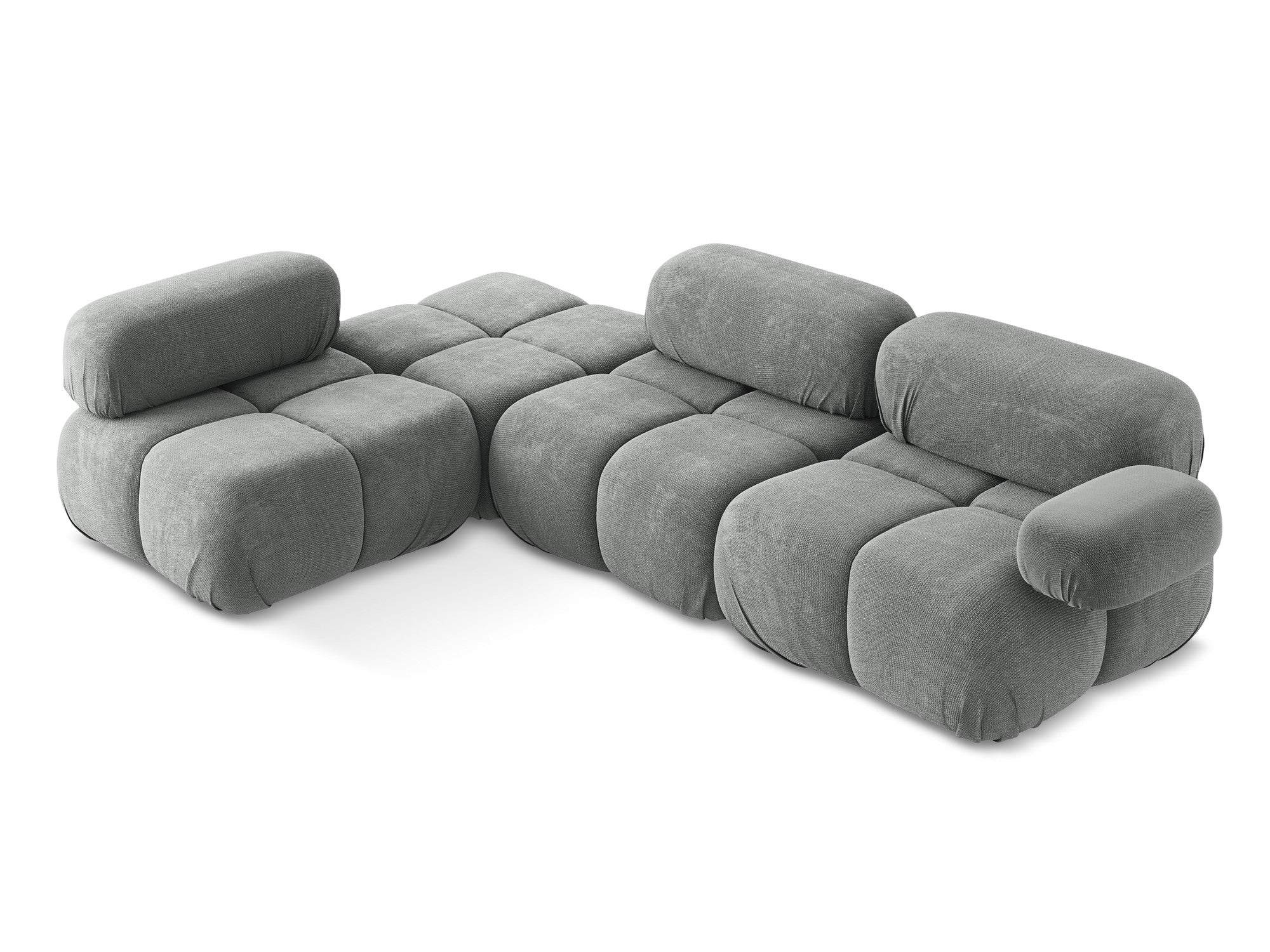 Modularer linksseitiger Ecksofa LOKUA graues Chenille