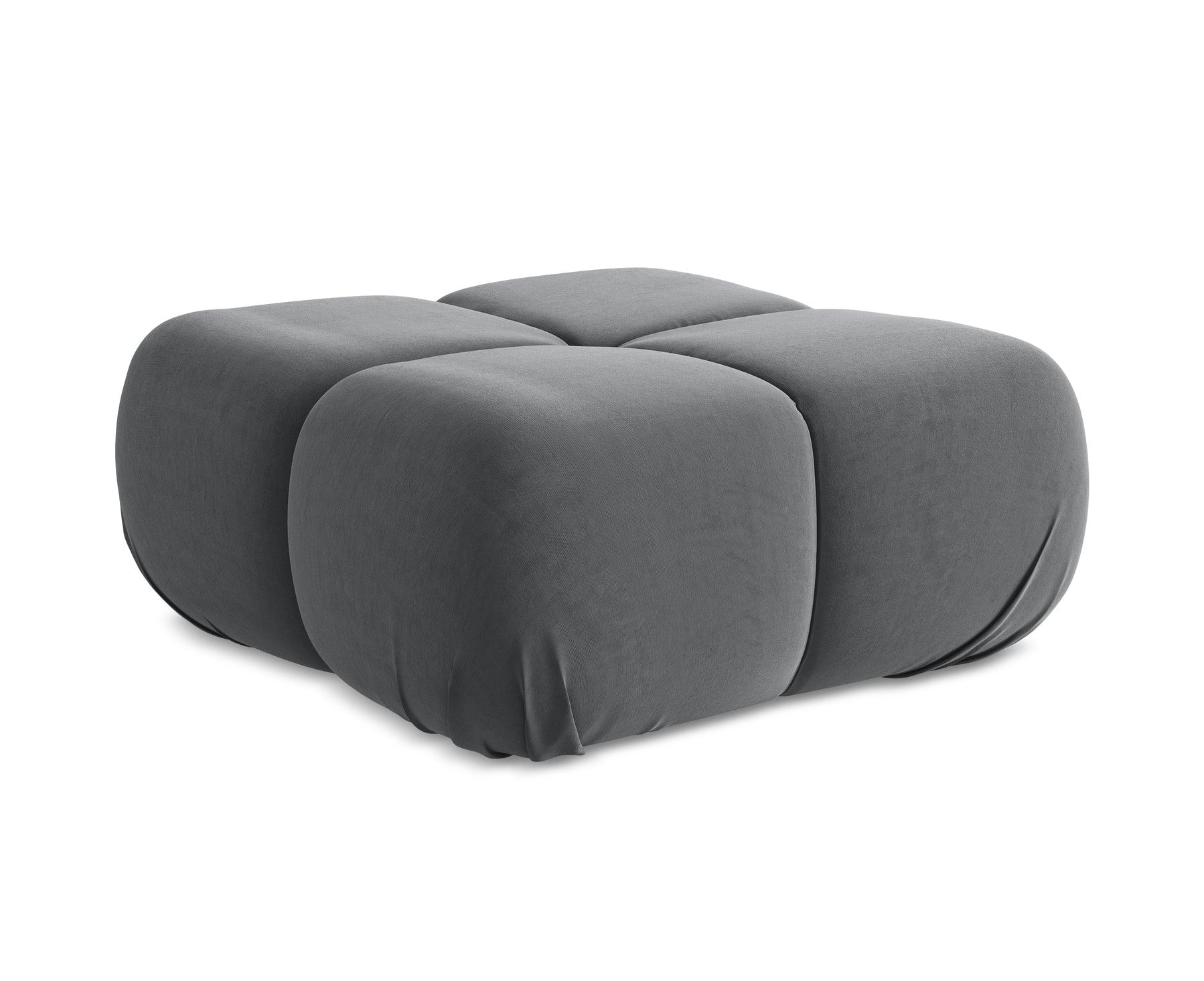 Pouf / velvet module LOKUA steel gray
