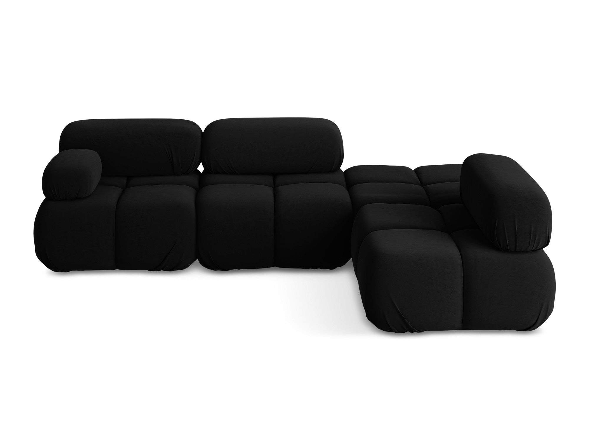 Modularer Samt-Ecksofa rechts LOKUA schwarz