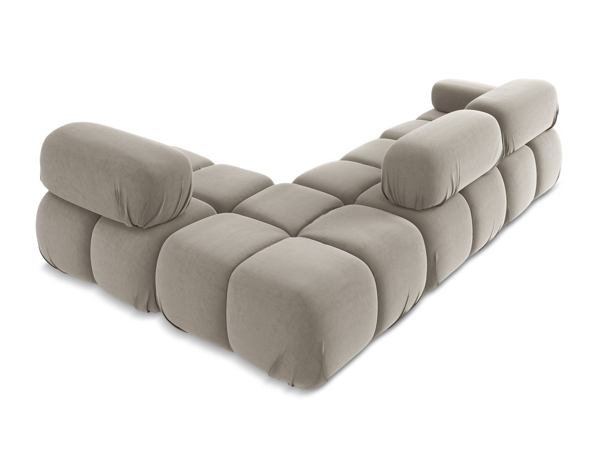 Taupe Right-Sided Velvet Modular Corner Sofa LOKUA