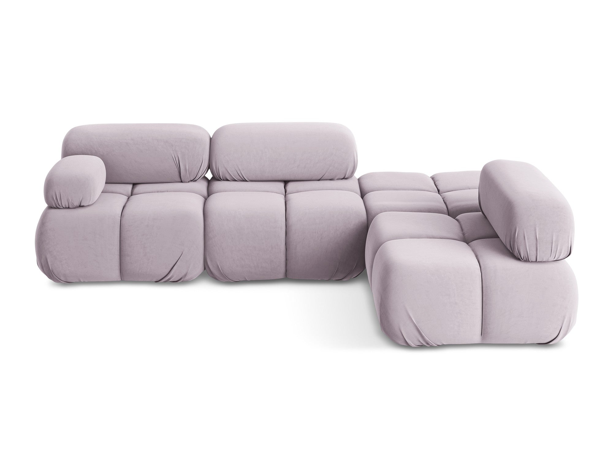 Modularer Samt-Ecksofa rechts LOKUA lavendel