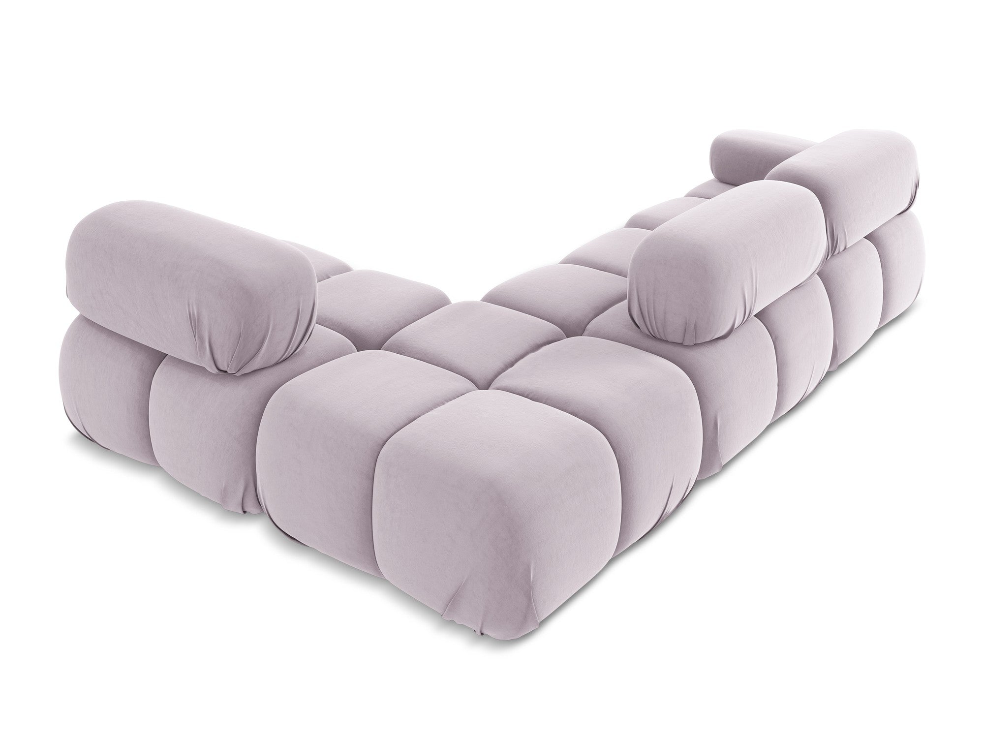 Modularer Samt-Ecksofa rechts LOKUA lavendel