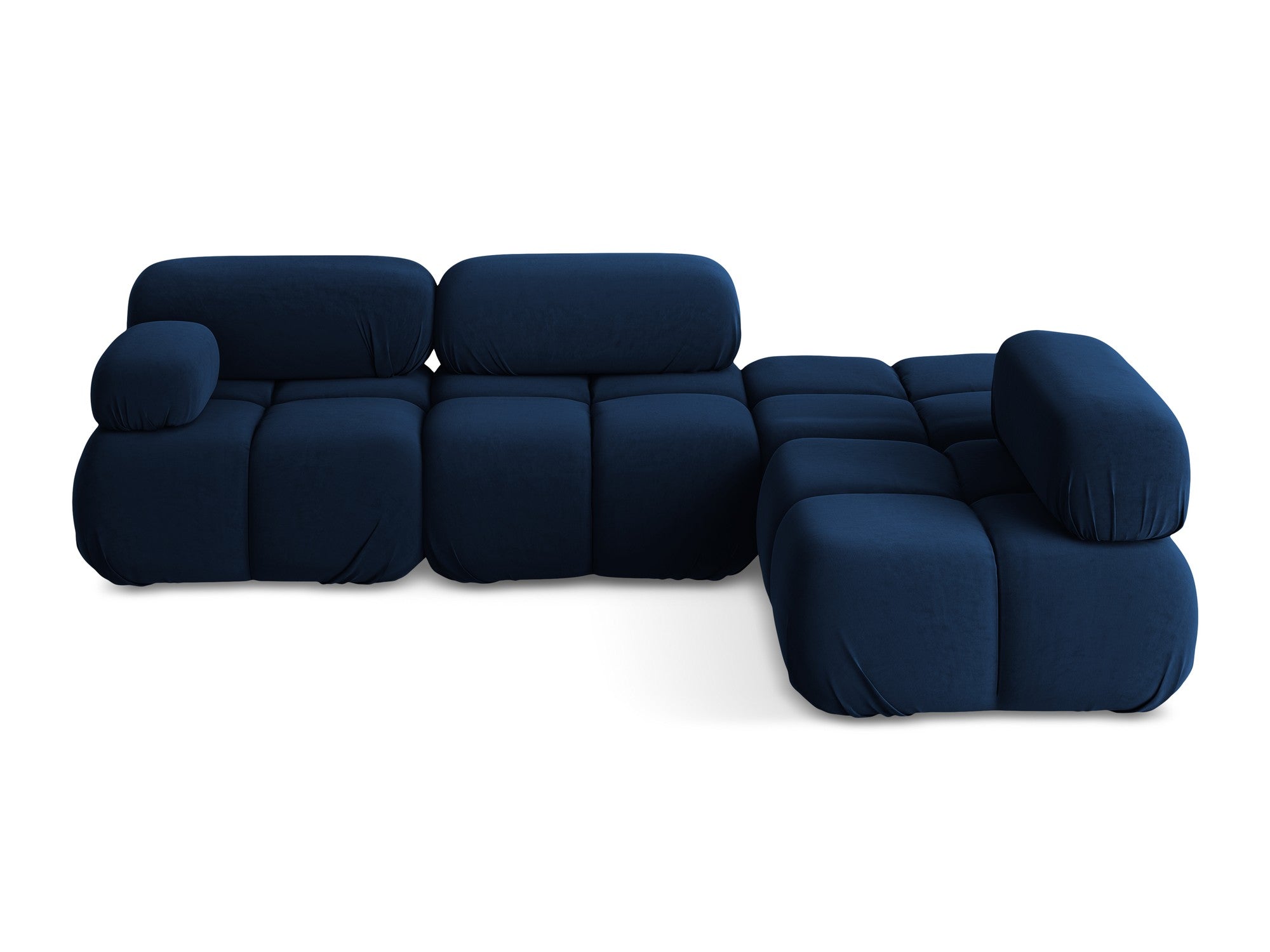 Modulaire fluwelen hoekbank rechts LOKUA koninklijk blauw