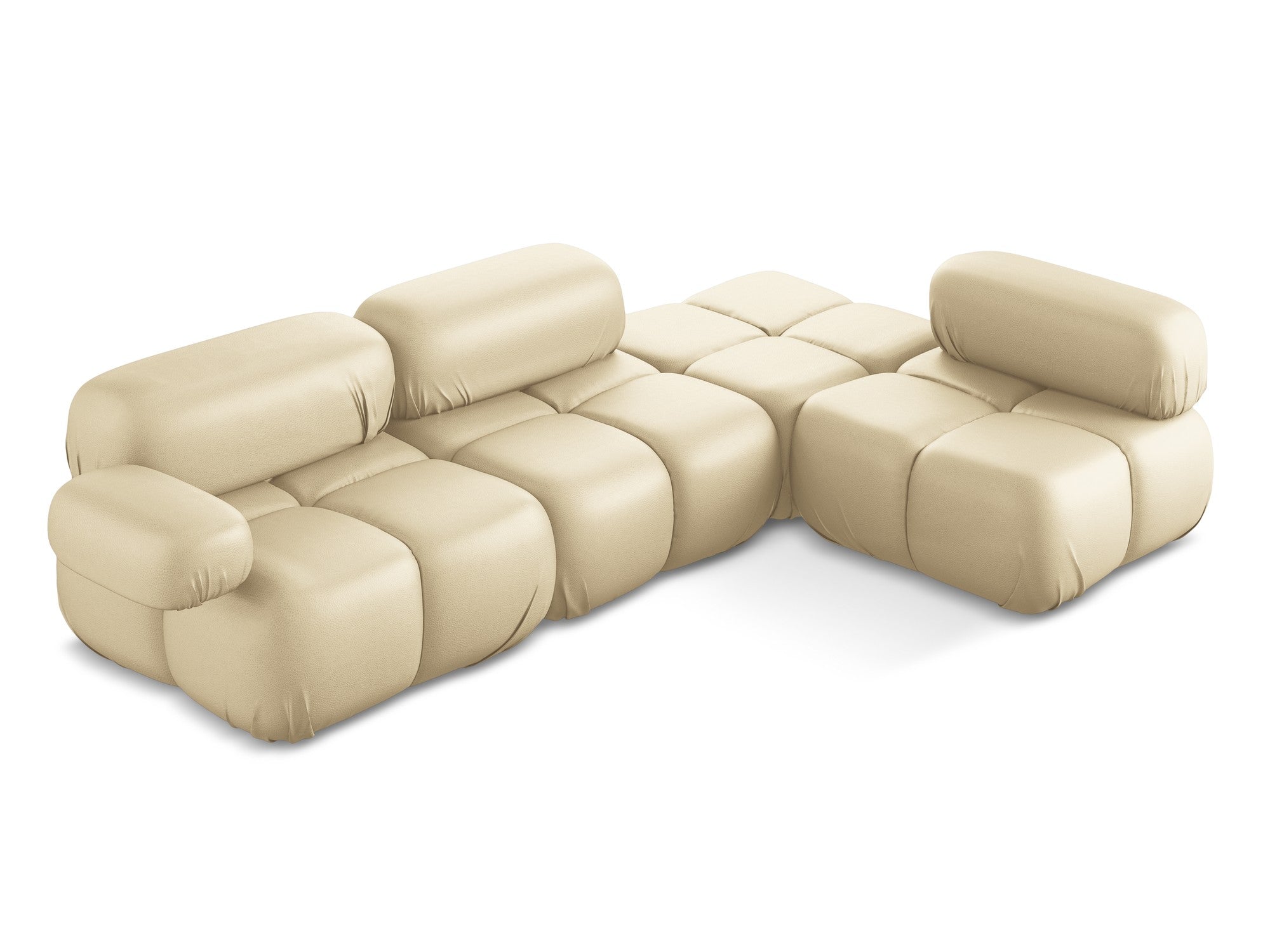 Right-facing modular corner sofa LOKUA beige eco-leather