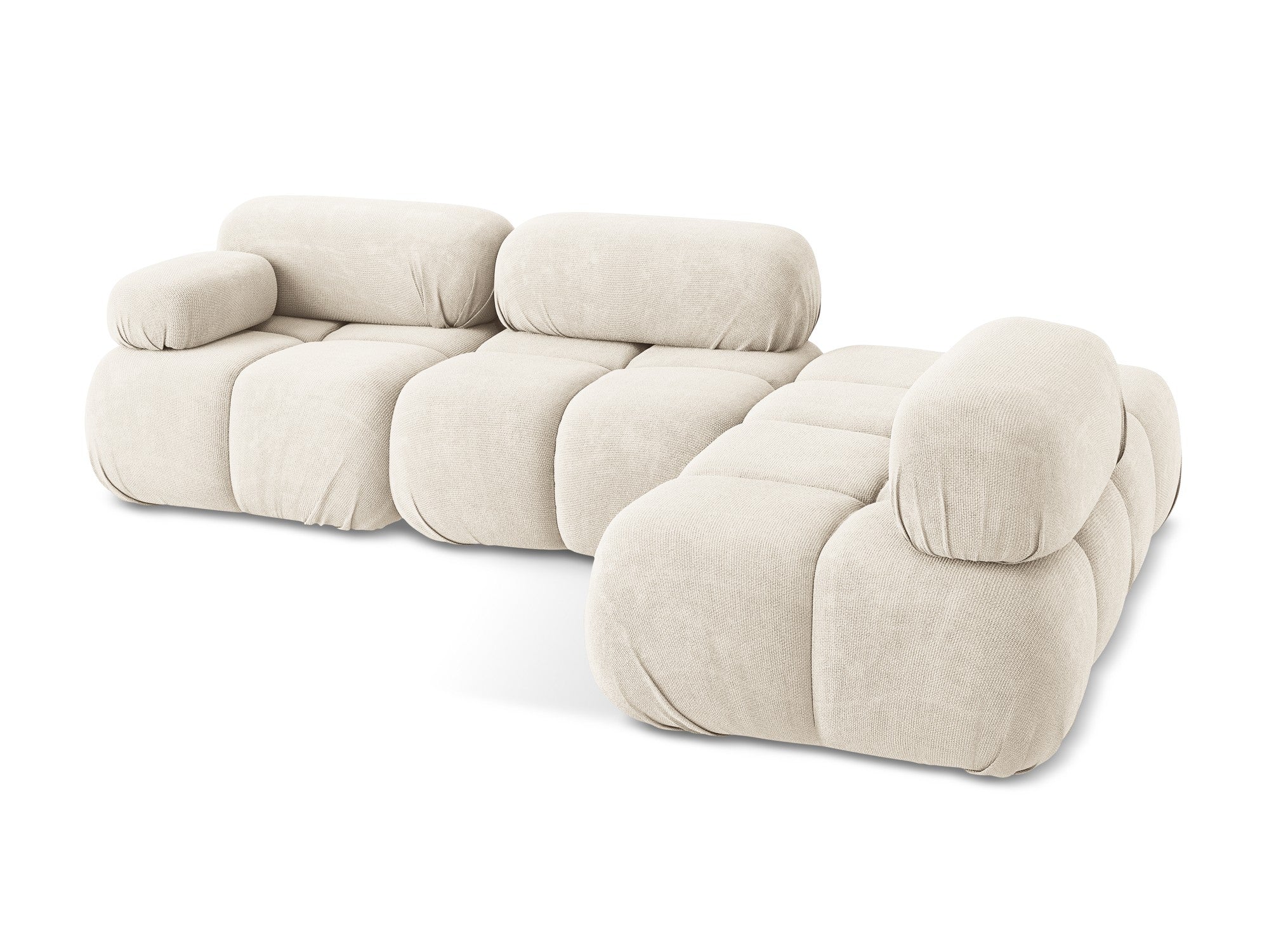 Rechtsseitige modulare Eckcouch LOKUA hellbeige Chenille