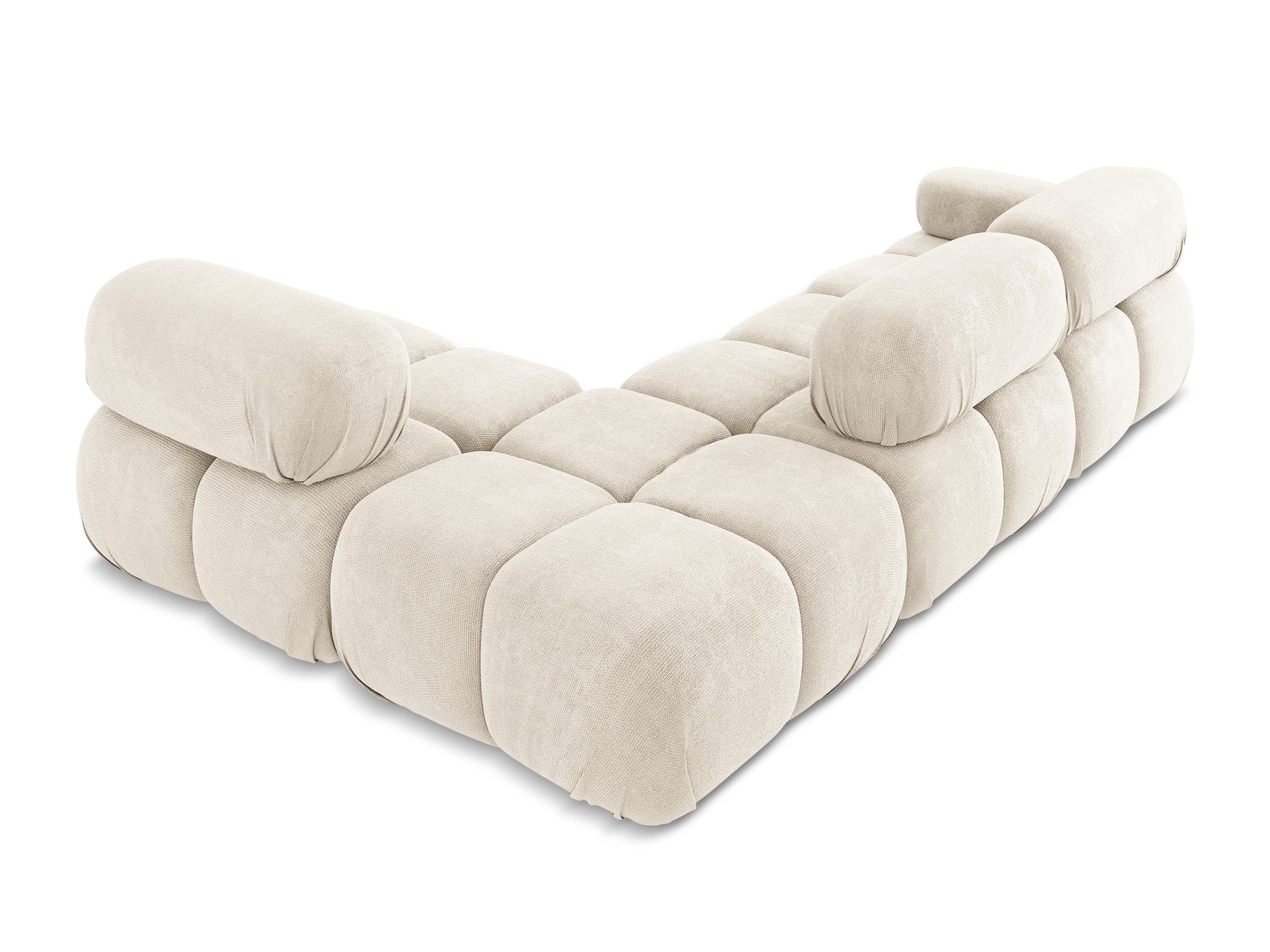 Rechtsseitige modulare Eckcouch LOKUA hellbeige Chenille