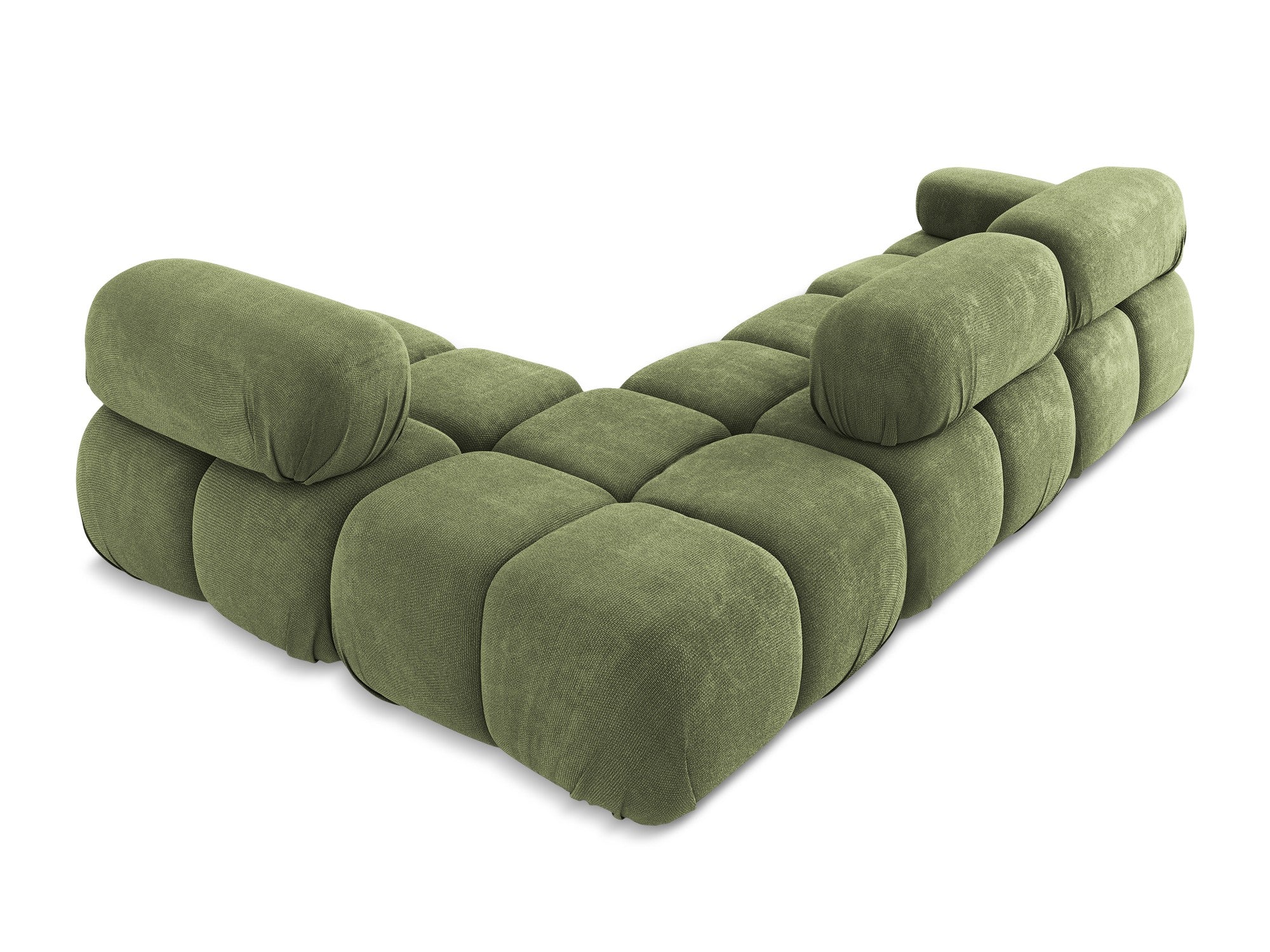 Rechthoekige modulaire hoekbank LOKUA groen chenille