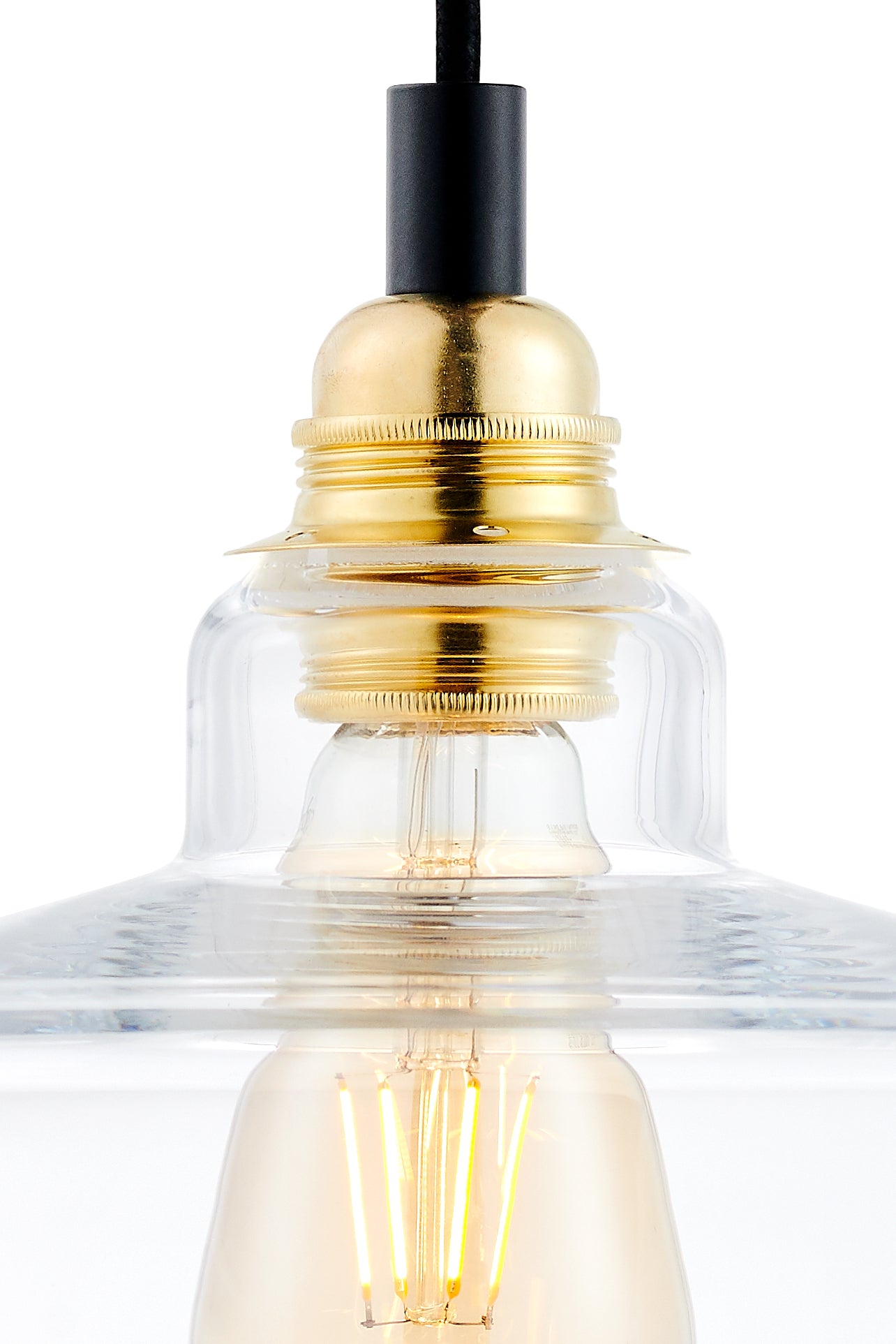 Pendelleuchte LONGIS III transparent mit Gold