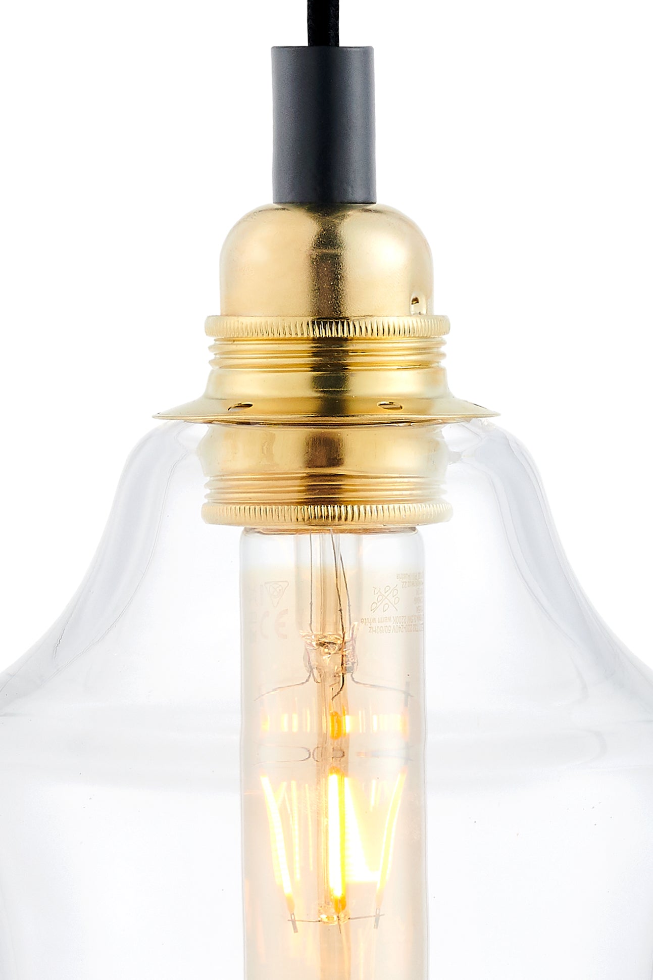 Hanglamp LONGIS II transparant met goud