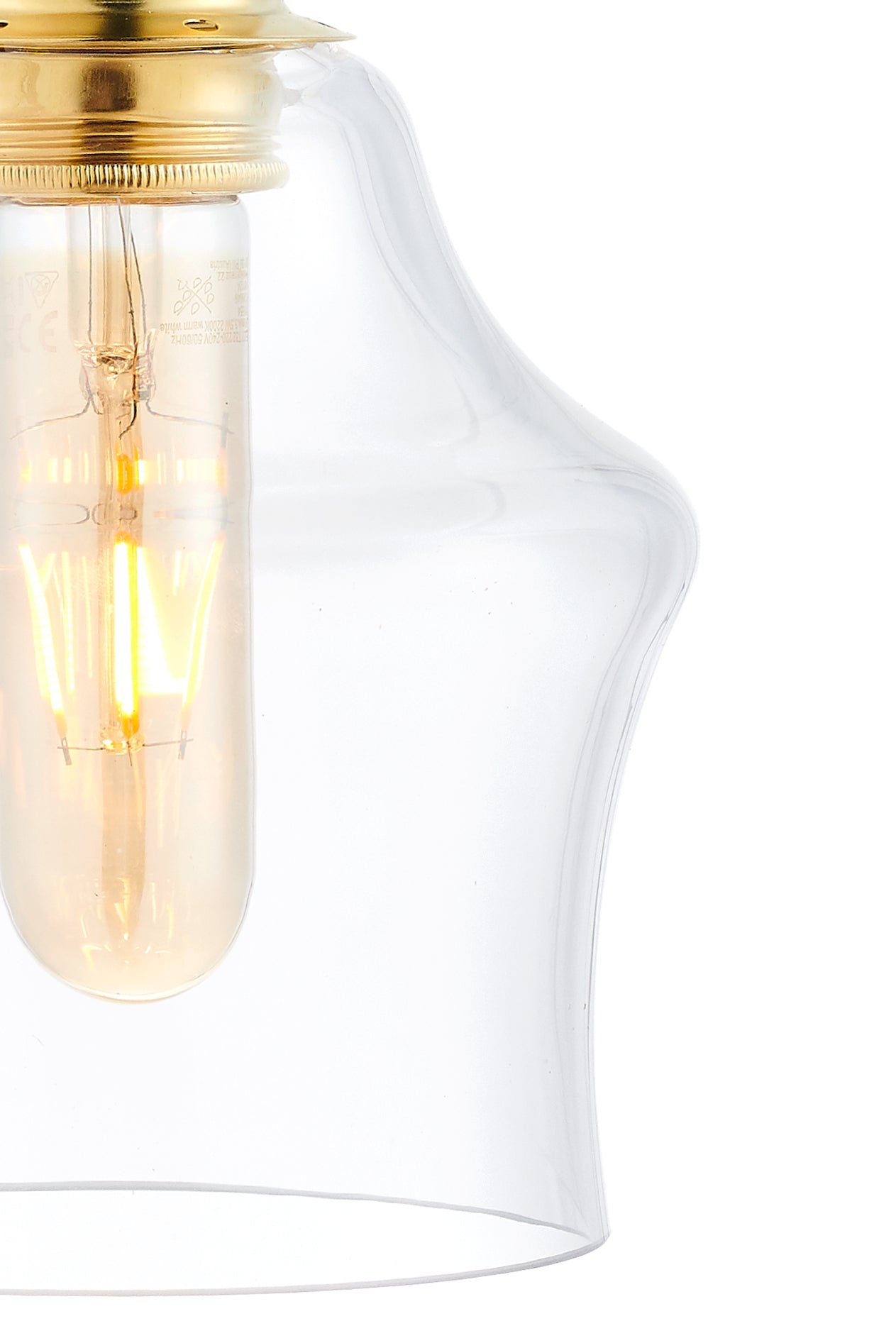 Hanglamp LONGIS II transparant met goud