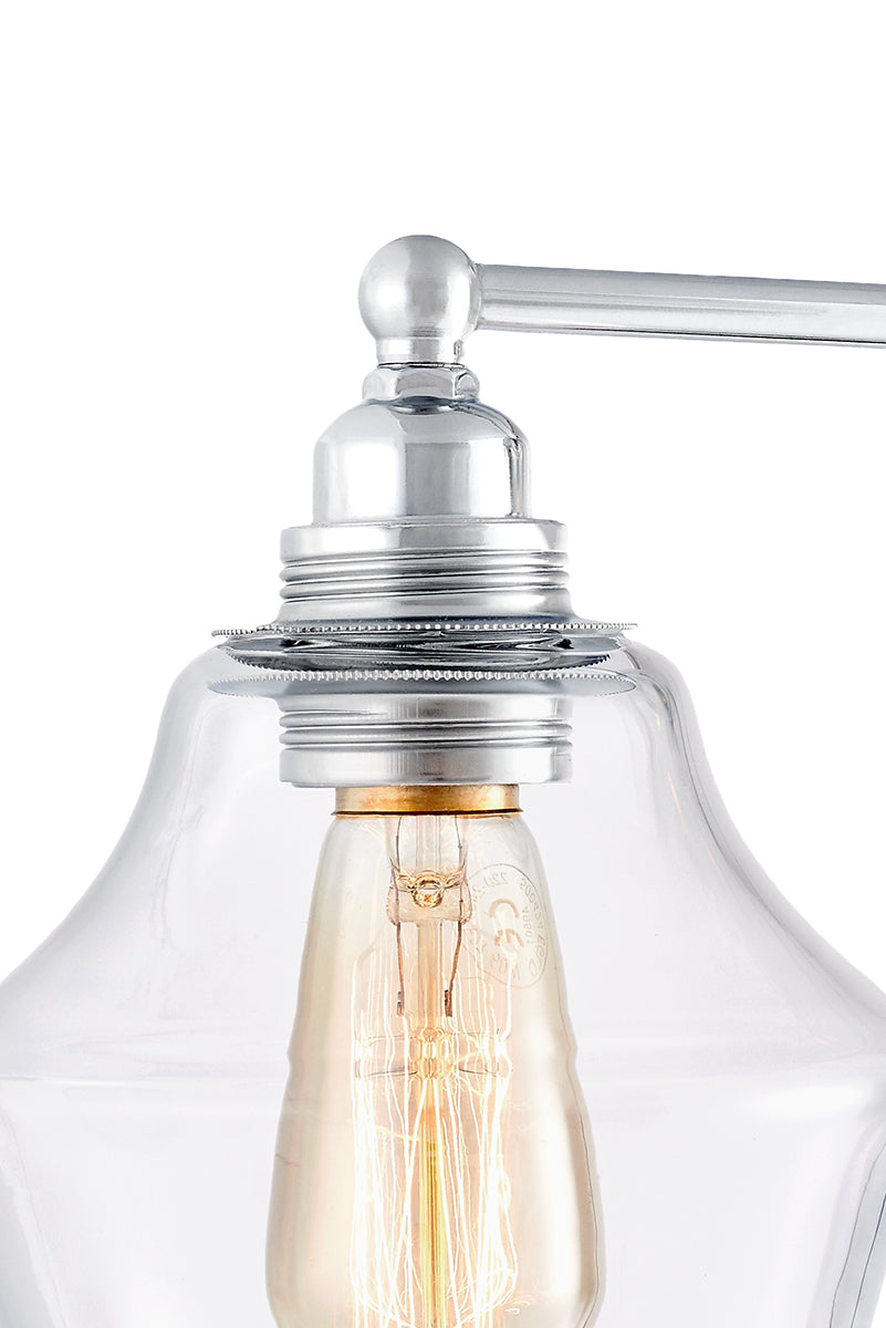 Wandlamp LONGIS II transparant met glanzend chroom