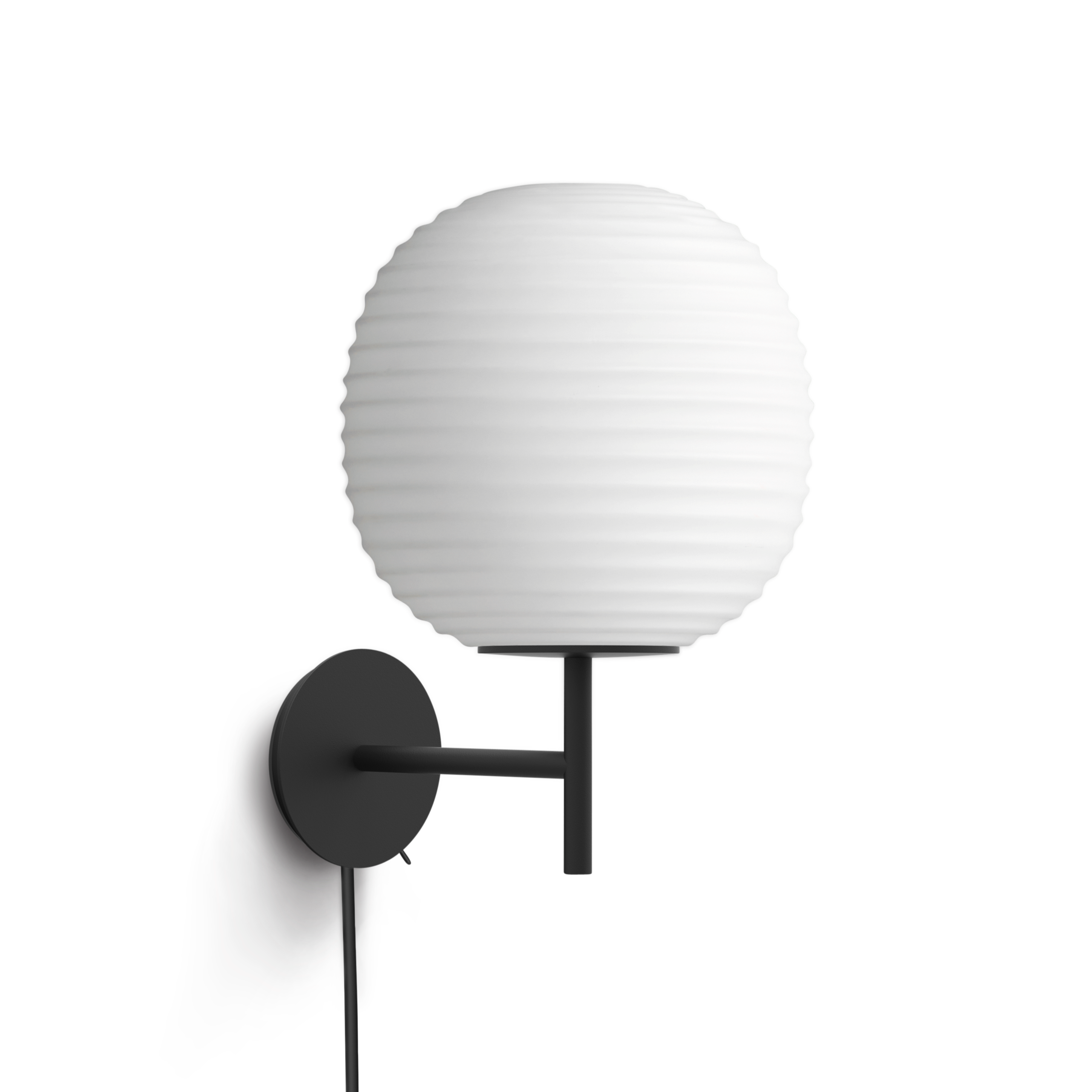 Wandlamp LANTERN wit met zwarte voet