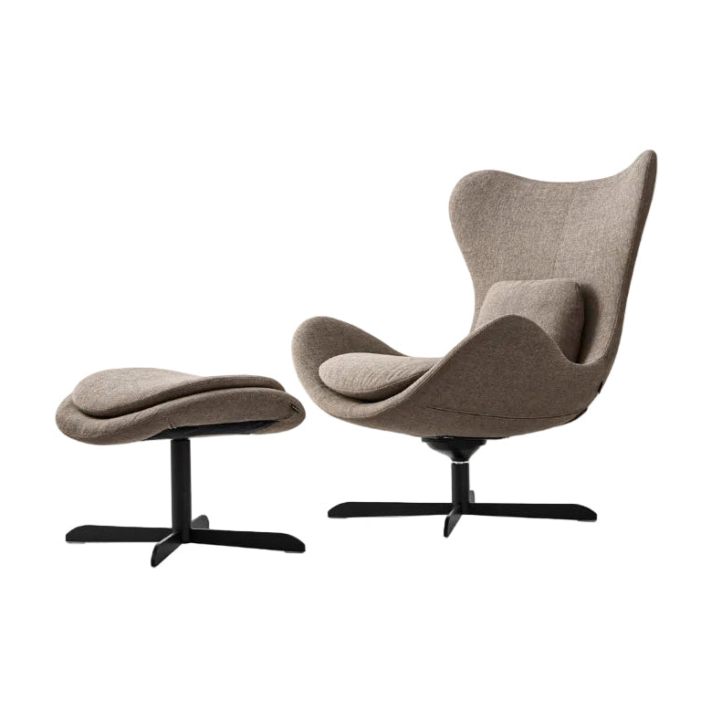 Gestoffeerde voetensteun LAZY met zwarte metalen basis