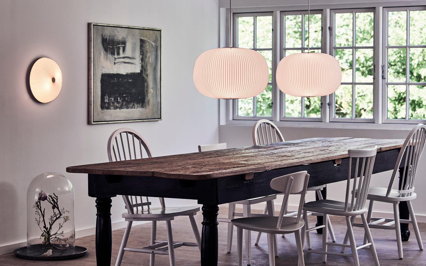 Wandlamp MODEL 235 LAMELLA wit met zilver