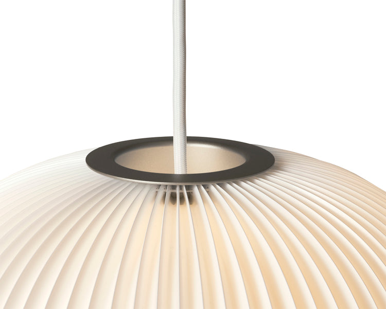 Hanglamp MODEL 134 LAMELLA 3 wit met zilveren afwerking