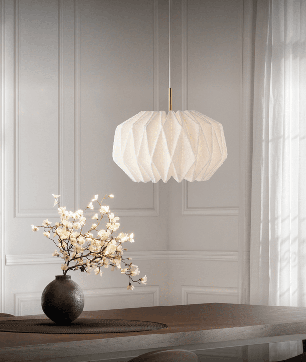 Hanging Lamp MODEL 164 SOFTLY PLEATED white