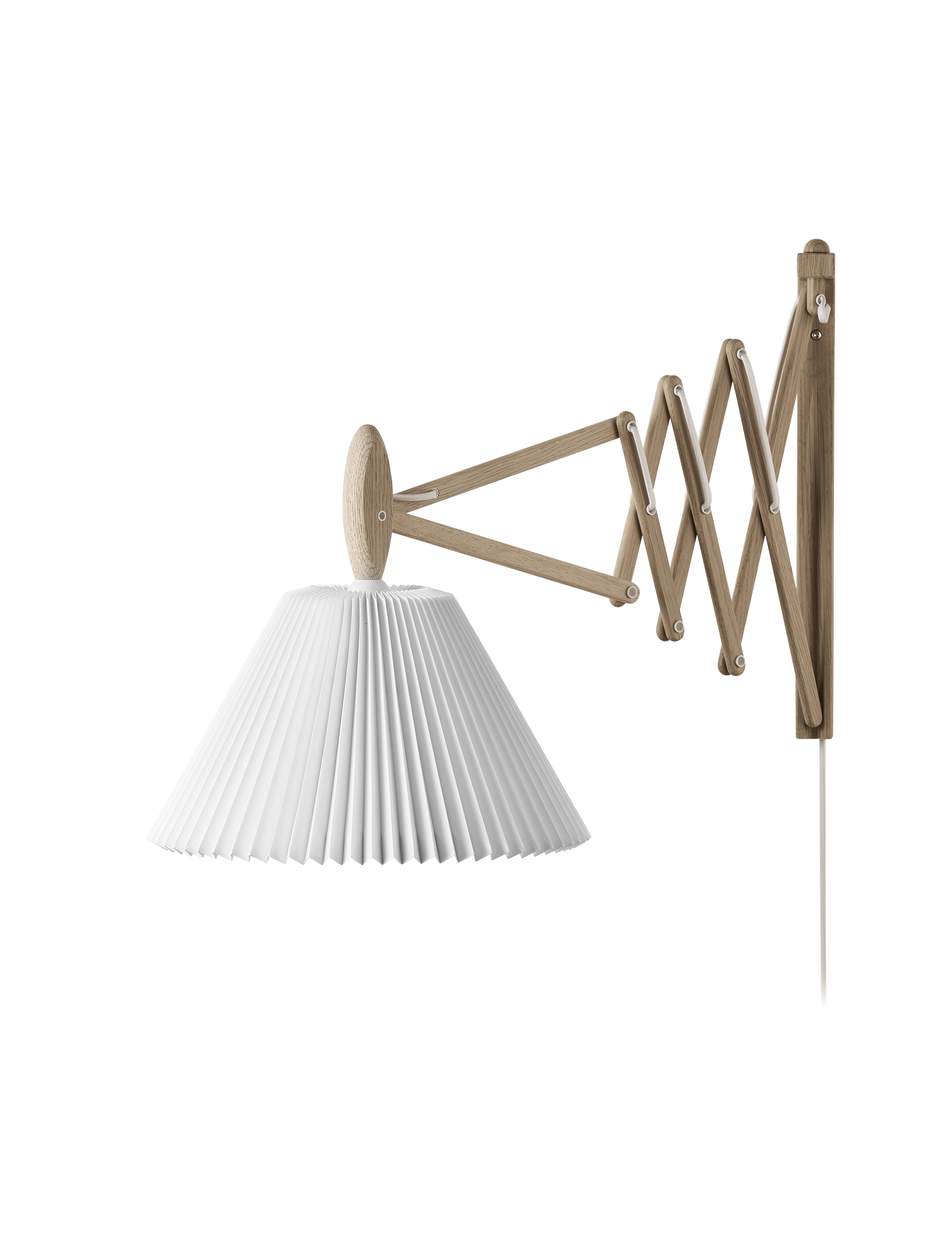 Wandlamp MODEL 233 2/21 SAX wit met lichte eiken basis