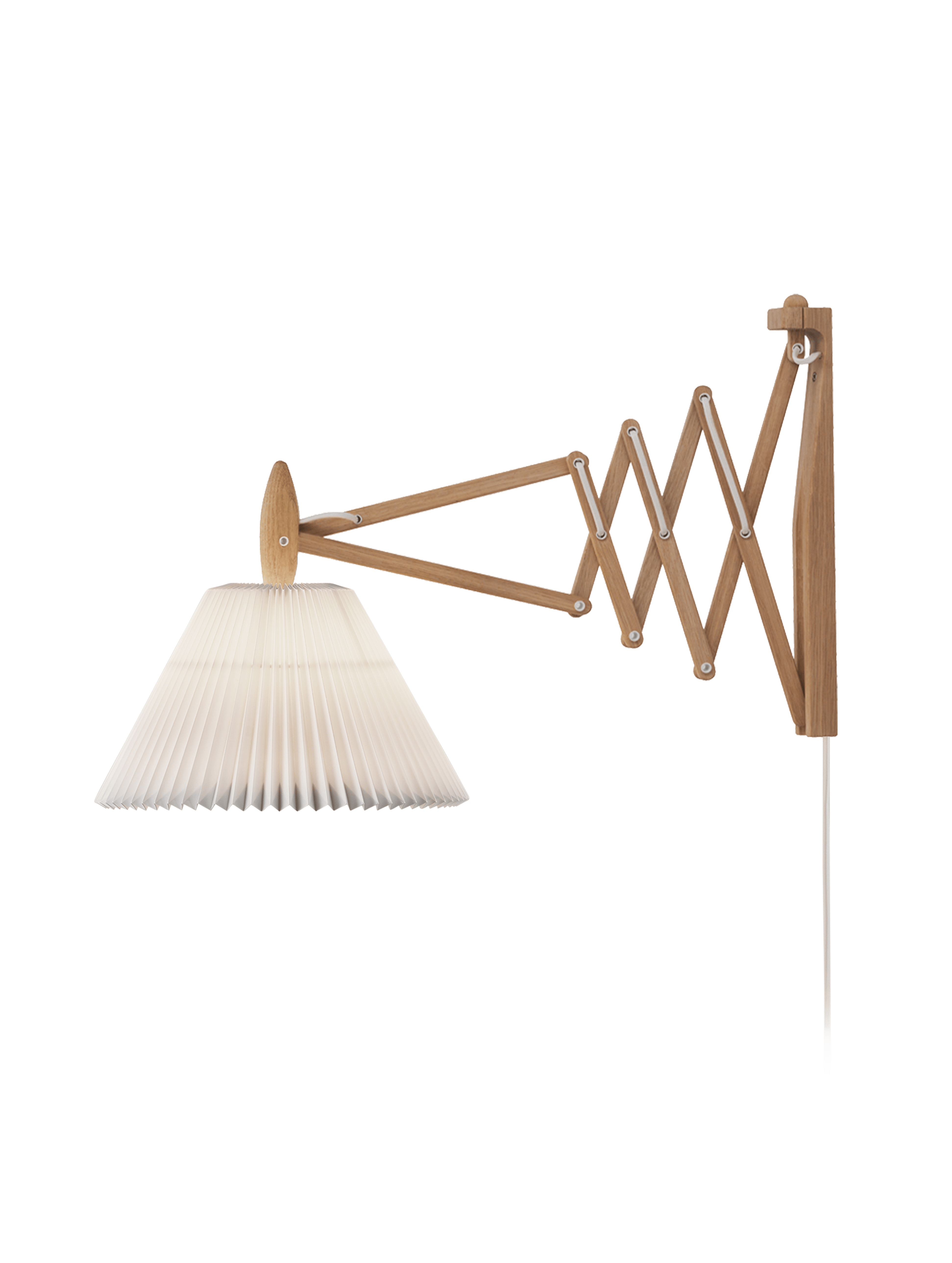 Wandlamp MODEL 233 2/21 SAX wit met lichte eiken basis