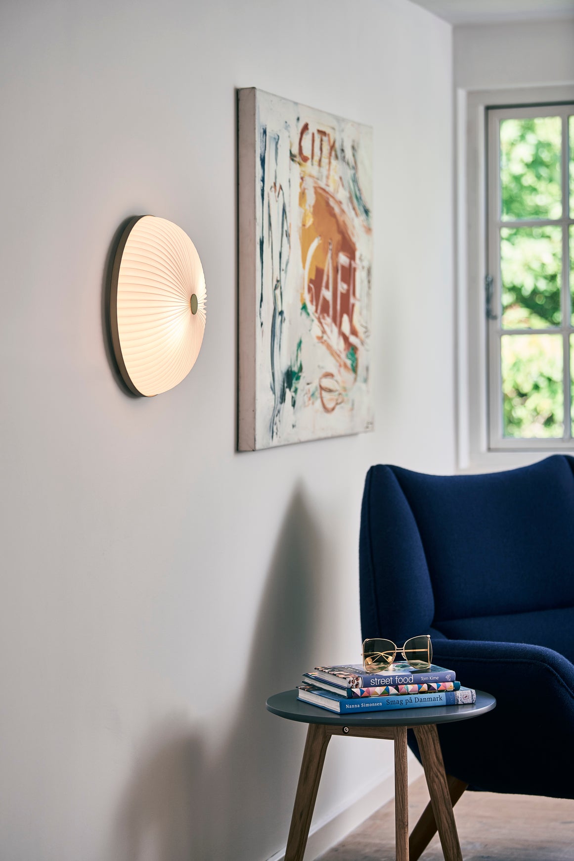 Wandlamp MODEL 235 LAMELLA wit met zilver