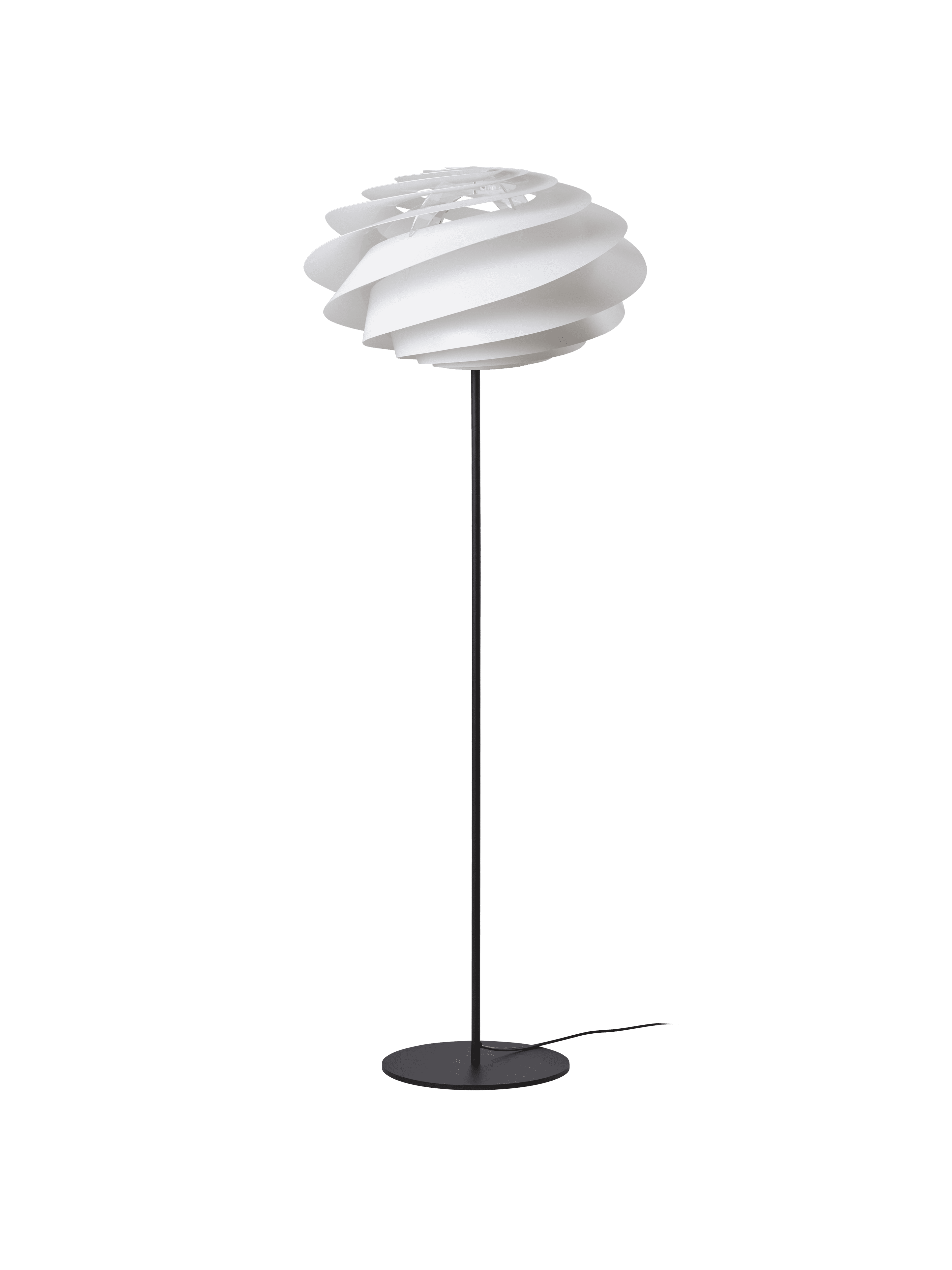 Stehlampe MODELL 331 SWIRL weiß mit schwarzem Fuß