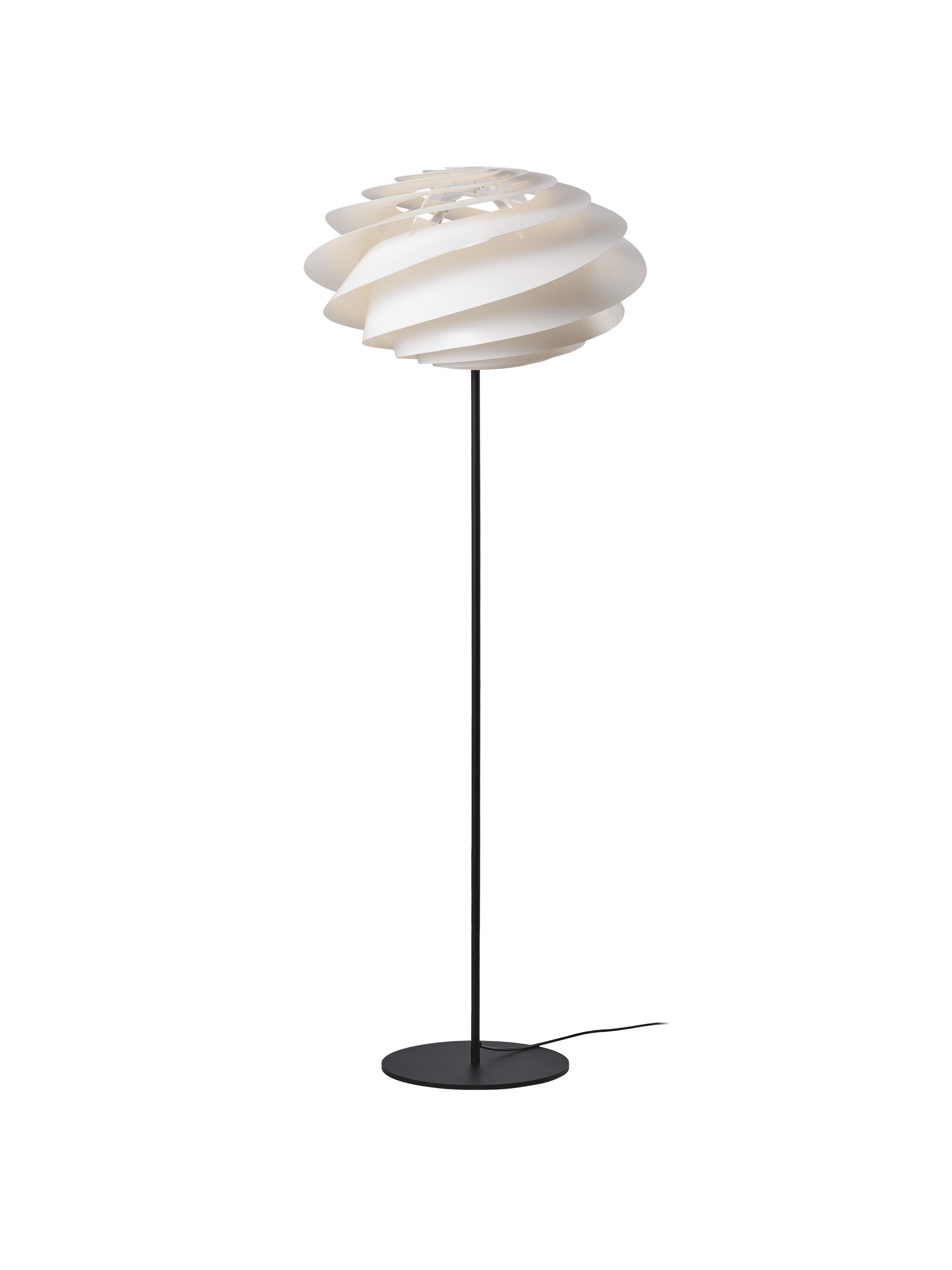 Stehlampe MODELL 331 SWIRL weiß mit schwarzem Fuß