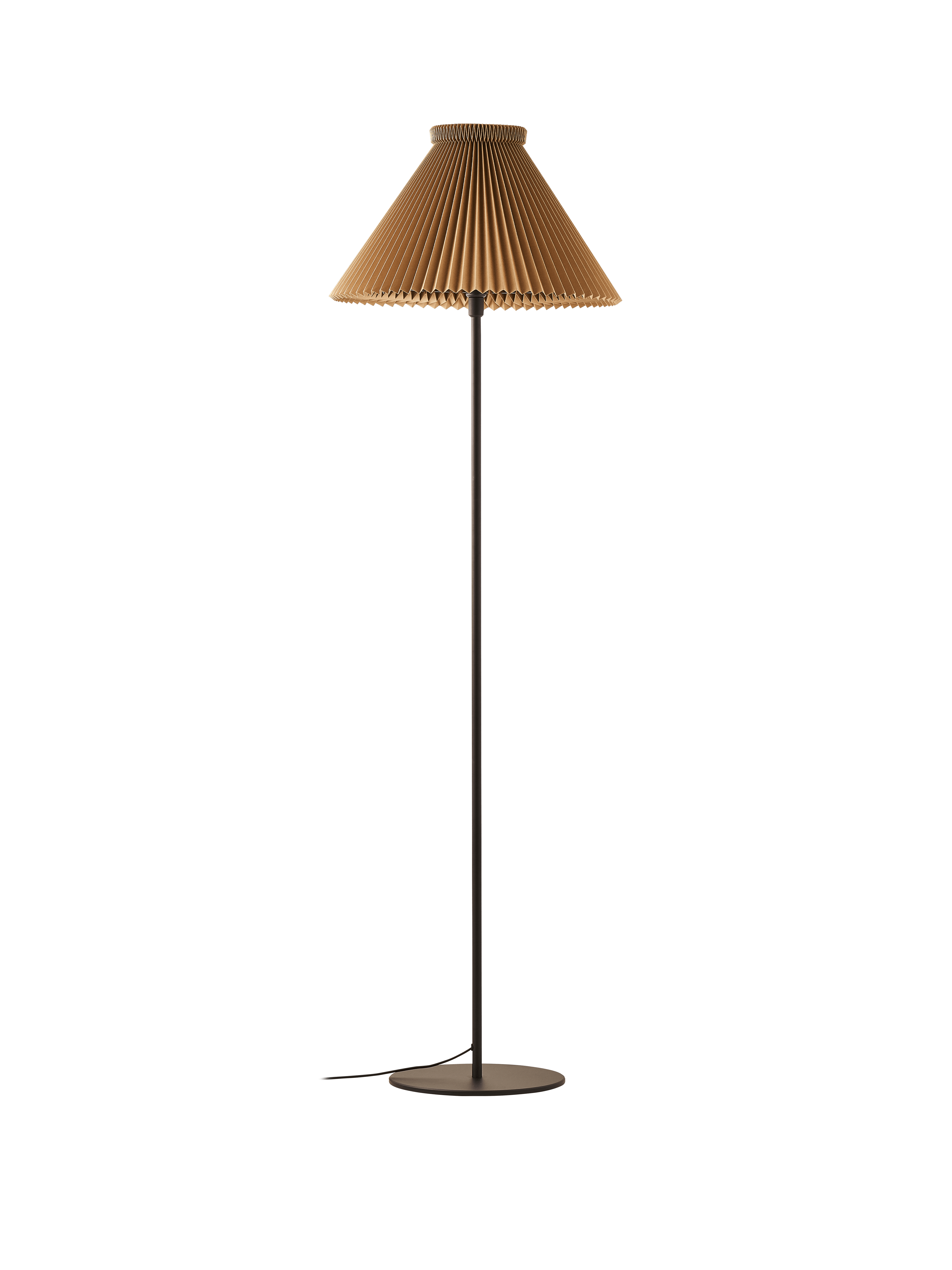 Vloerlamp MODEL 334 mosterdgeel met zwarte voet