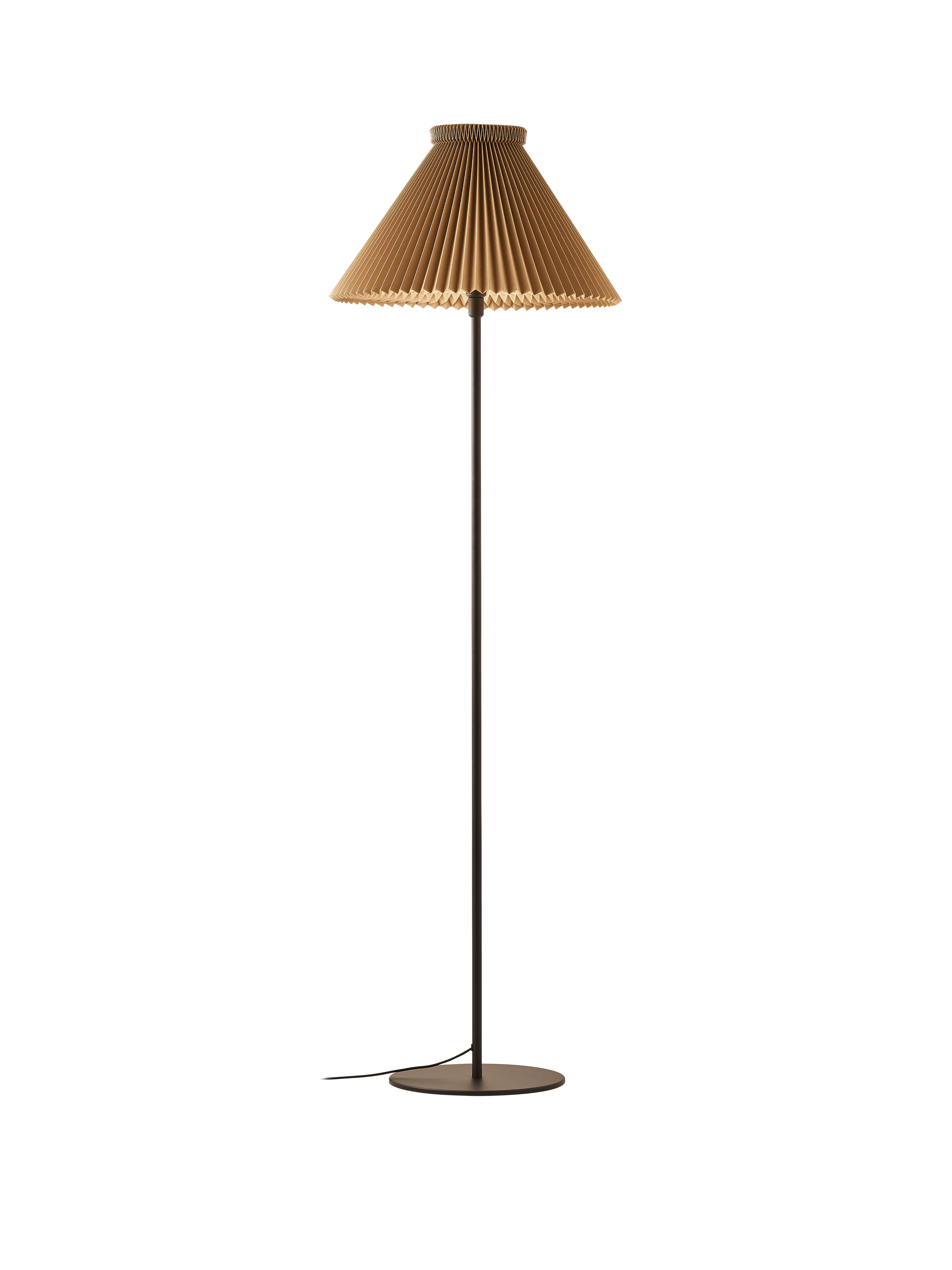 Vloerlamp MODEL 334 mosterdgeel met zwarte voet