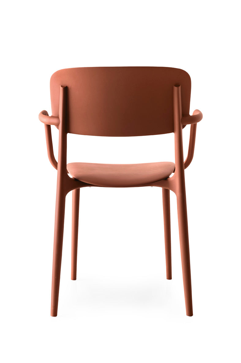 Stoel met armleuningen LIBERTY baksteenrood