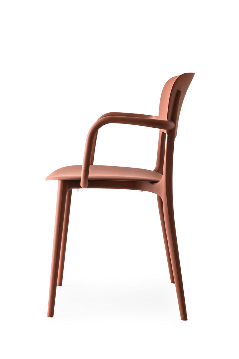 Stoel met armleuningen LIBERTY baksteenrood