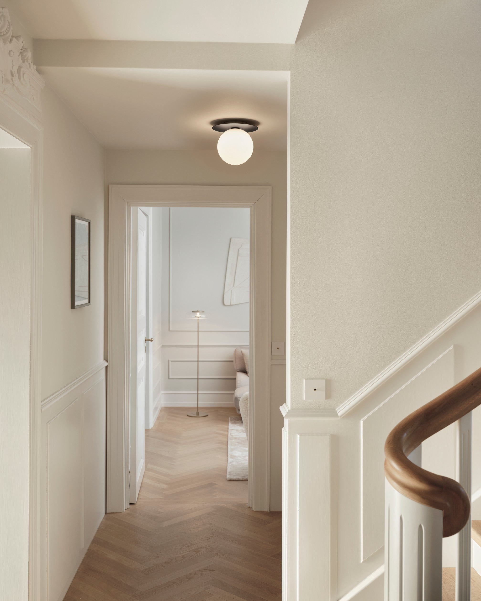 Inbouw wandlamp LIILA zwart met opaalglas